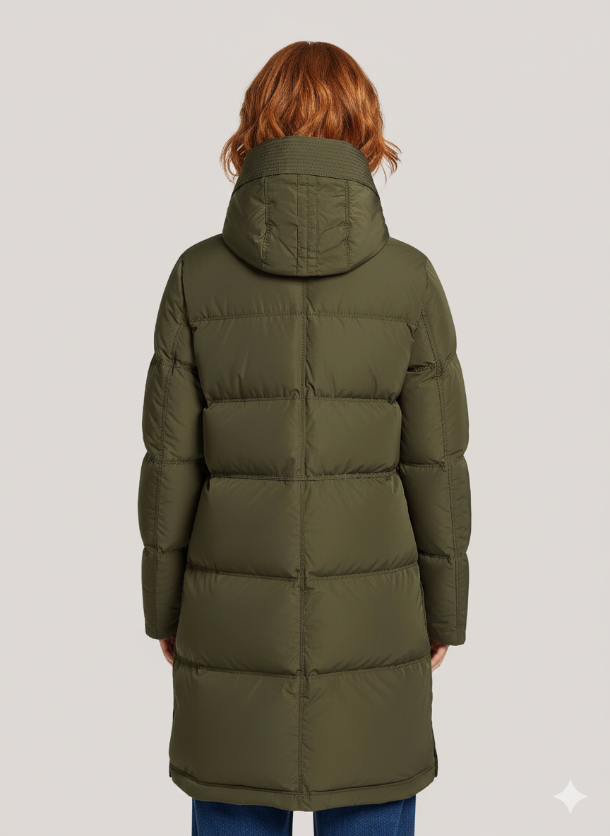Sandra Memory Twill Parka – Versatile, Insulated Outerwear with Detachable Hood | GREEN 3