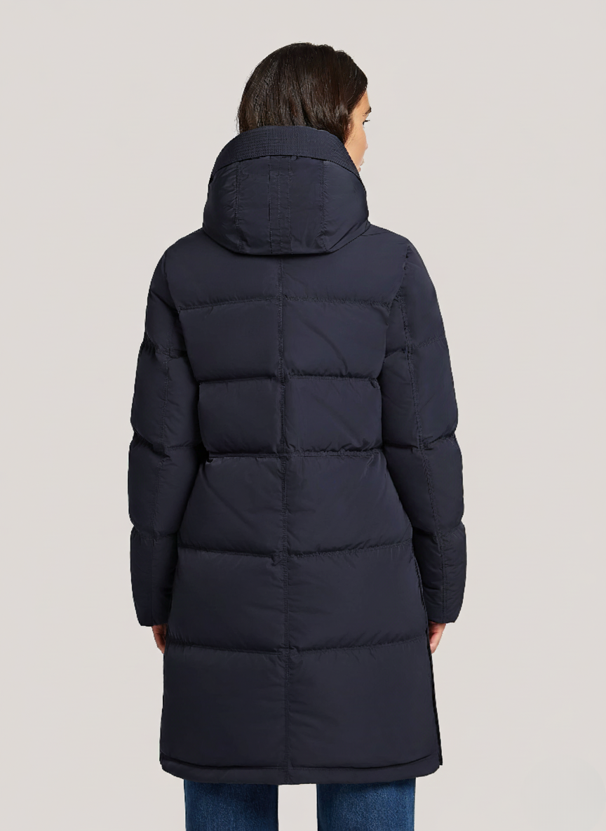 Sandra Memory Twill Parka – Versatile, Insulated Outerwear with Detachable Hood | NAVY 3