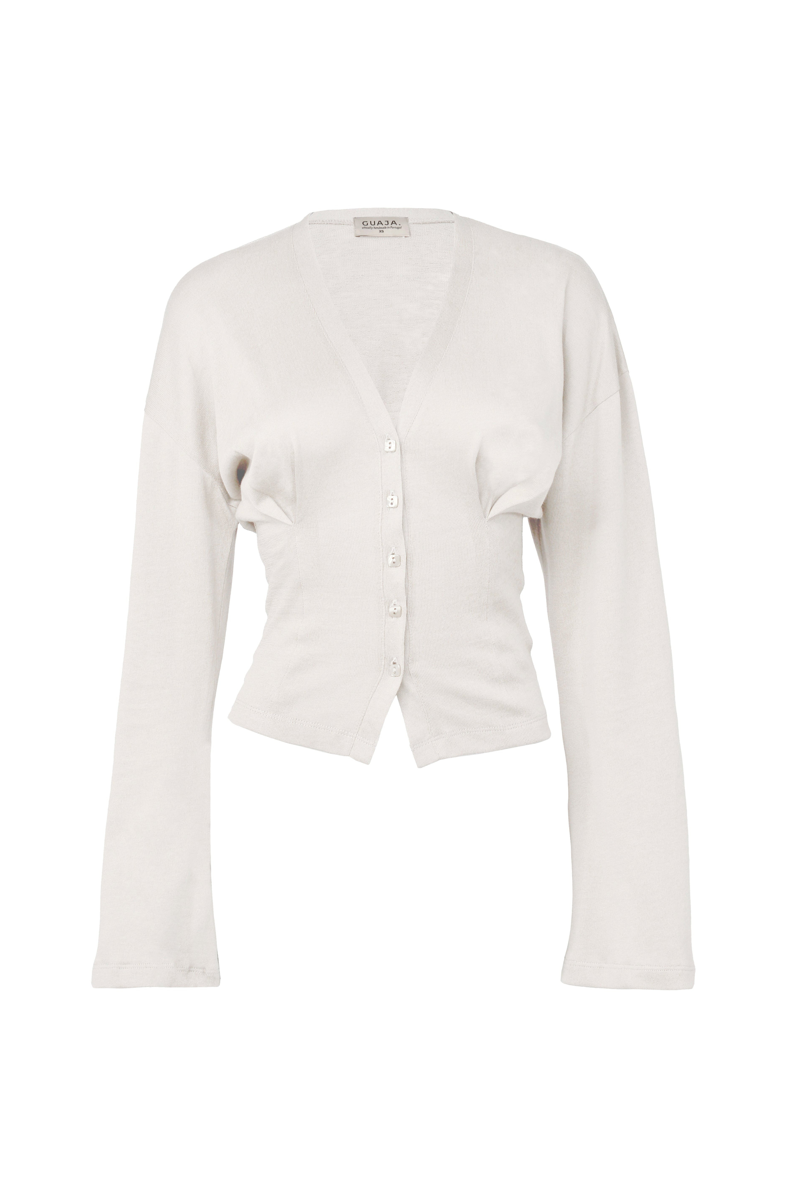 Sculpted Waist Blouse – Pleated Button Front Blouse for Women | WHITE 