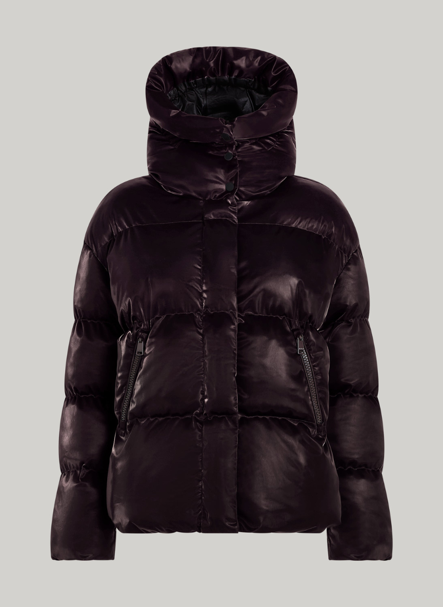 Shiny Fabric Short Puffer Jacket – Stylish & Warm Winter Coat | RED 3