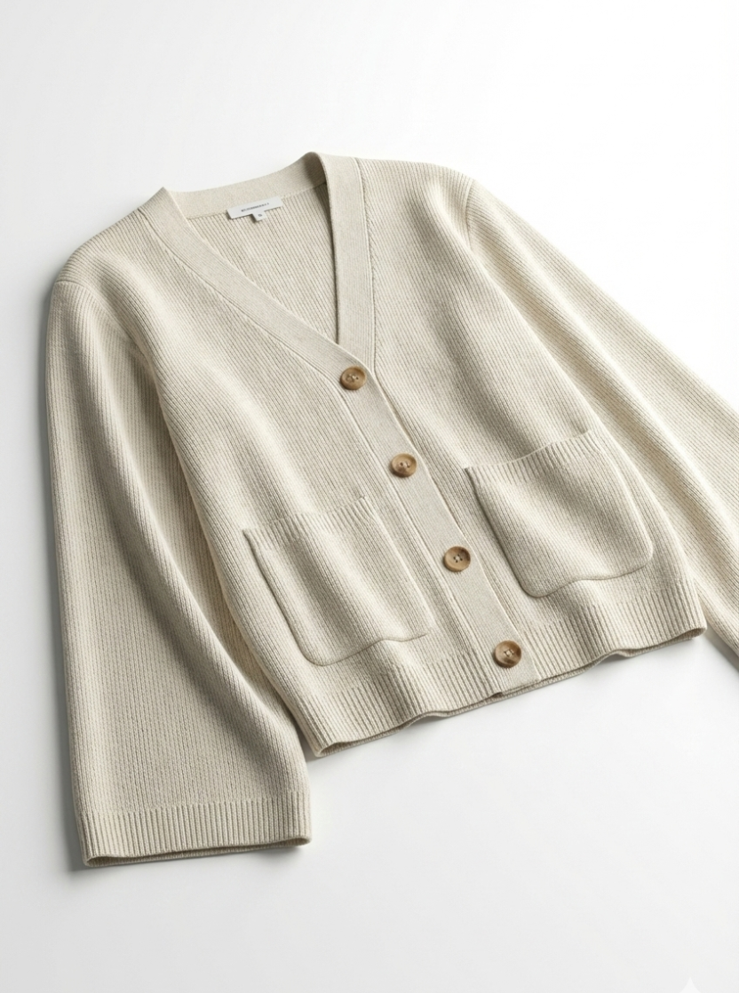 Solo Photo of Soft Knit V-Neck Cardigan | KHAKI
