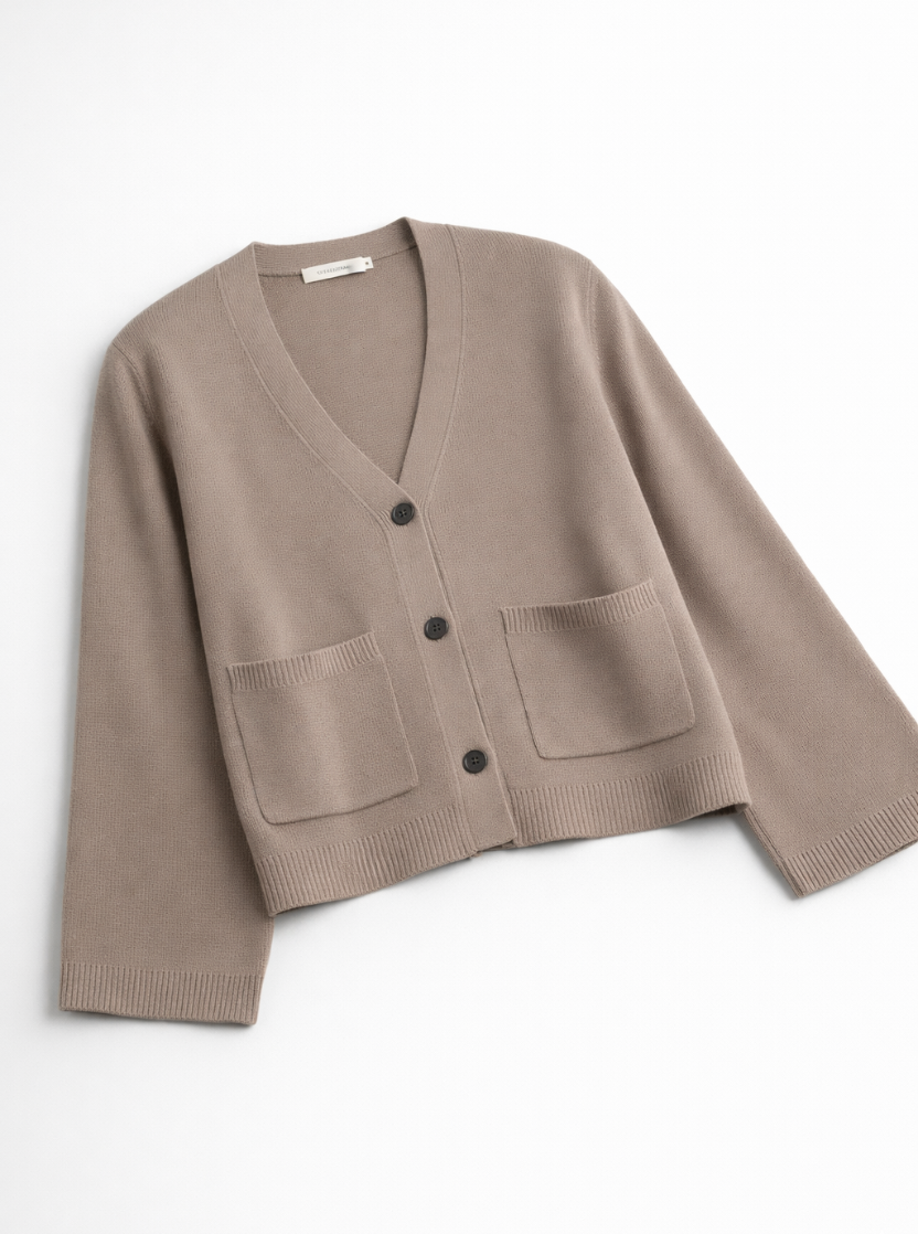 Solo Photo of Soft Knit V-Neck Cardigan | MOCHA
