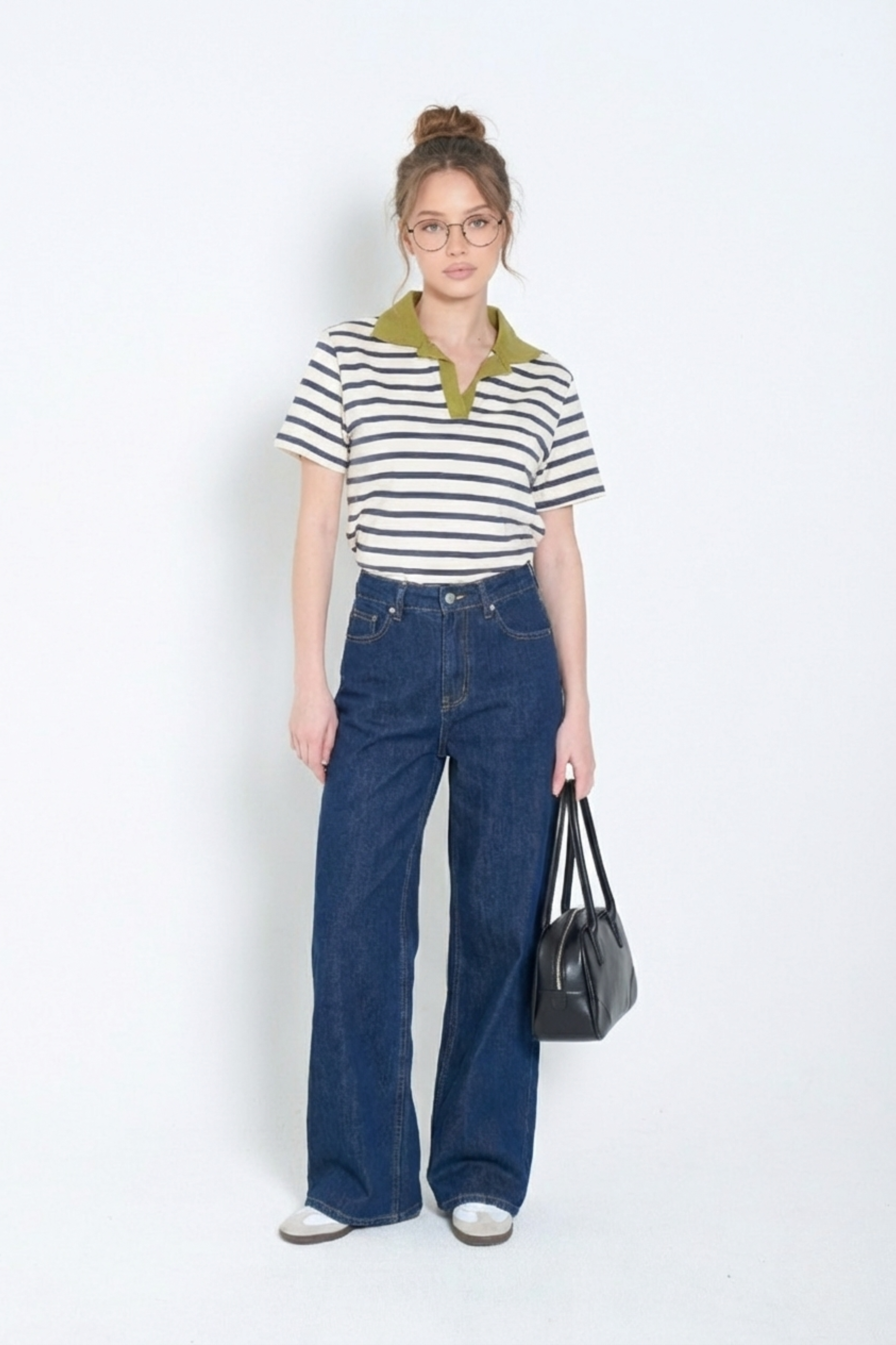 Striped Polo Top – Women’s Classic Short Sleeve Polo 1