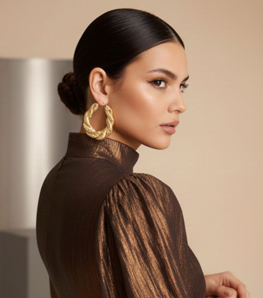 Twist Retro Alloy Earrings – Geometric U-Shape Statement Earrings 3