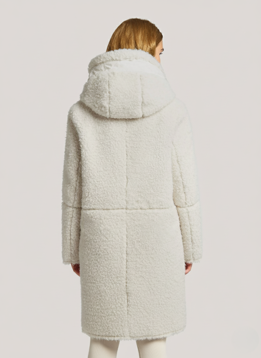 Vada's Teddy Fabric Suede Jacket – Cozy & Stylish Outerwear with Fixed Hood 4