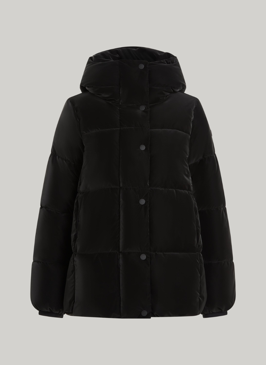 Velvet-Look Mid-Length Puffer Jacket – Warm & Stylish Outerwear 4