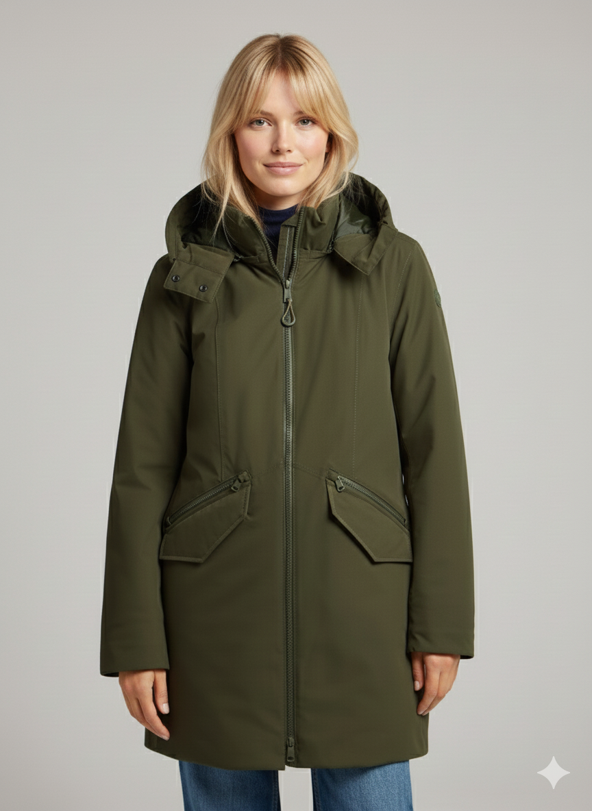 `Waterproof & Windproof Twill Jacket – Durable, Breathable Outerwear with Adjustable Hood | GREEN 1