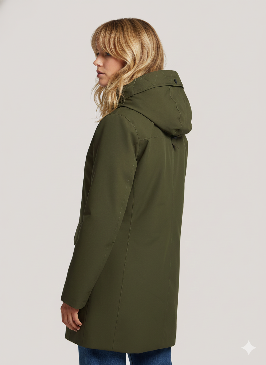 Waterproof & Windproof Twill Jacket – Durable, Breathable Outerwear with Adjustable Hood | GREEN 3
