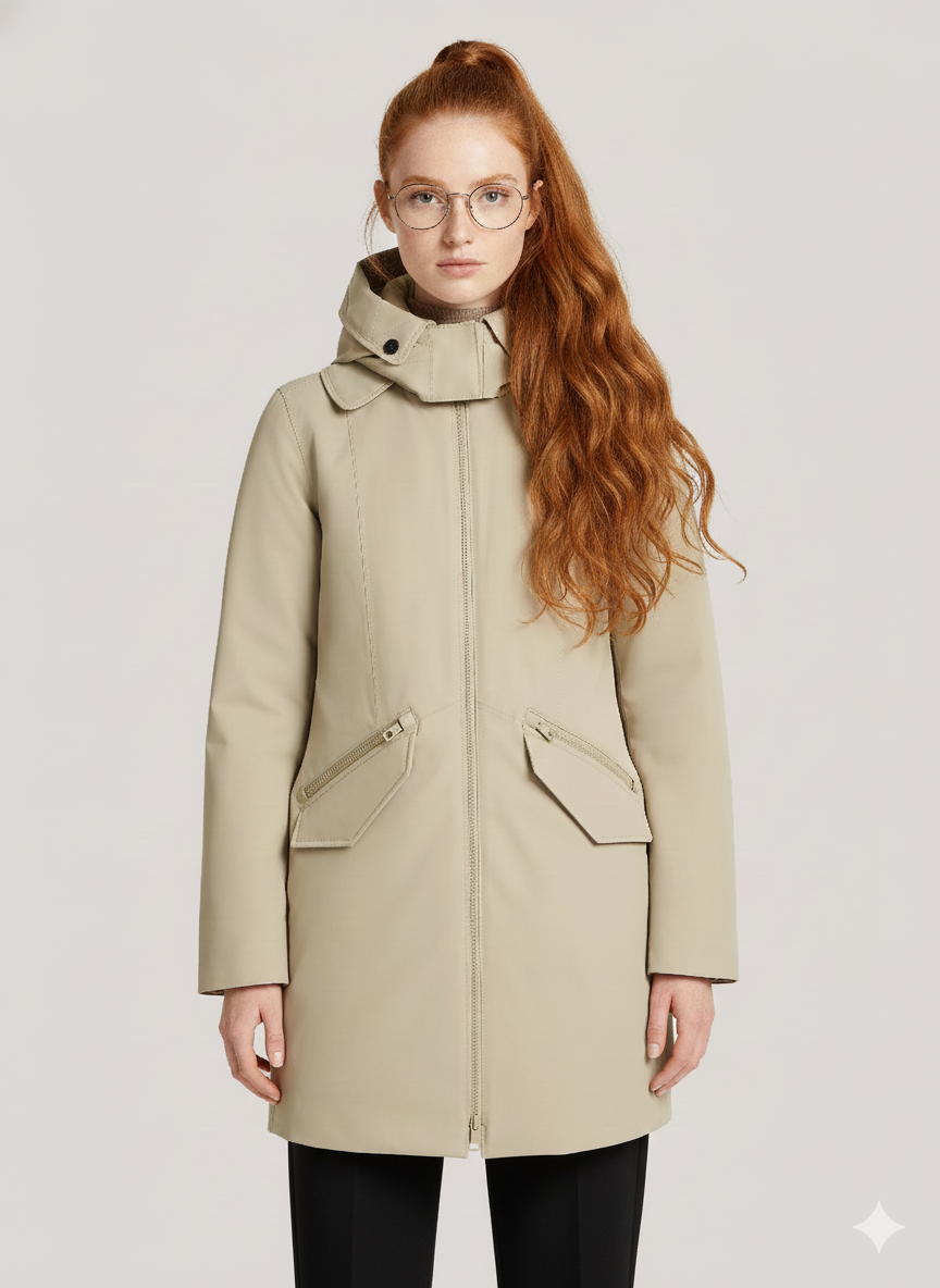 Waterproof & Windproof Twill Jacket – Durable, Breathable Outerwear with Adjustable Hood | WHITE 2