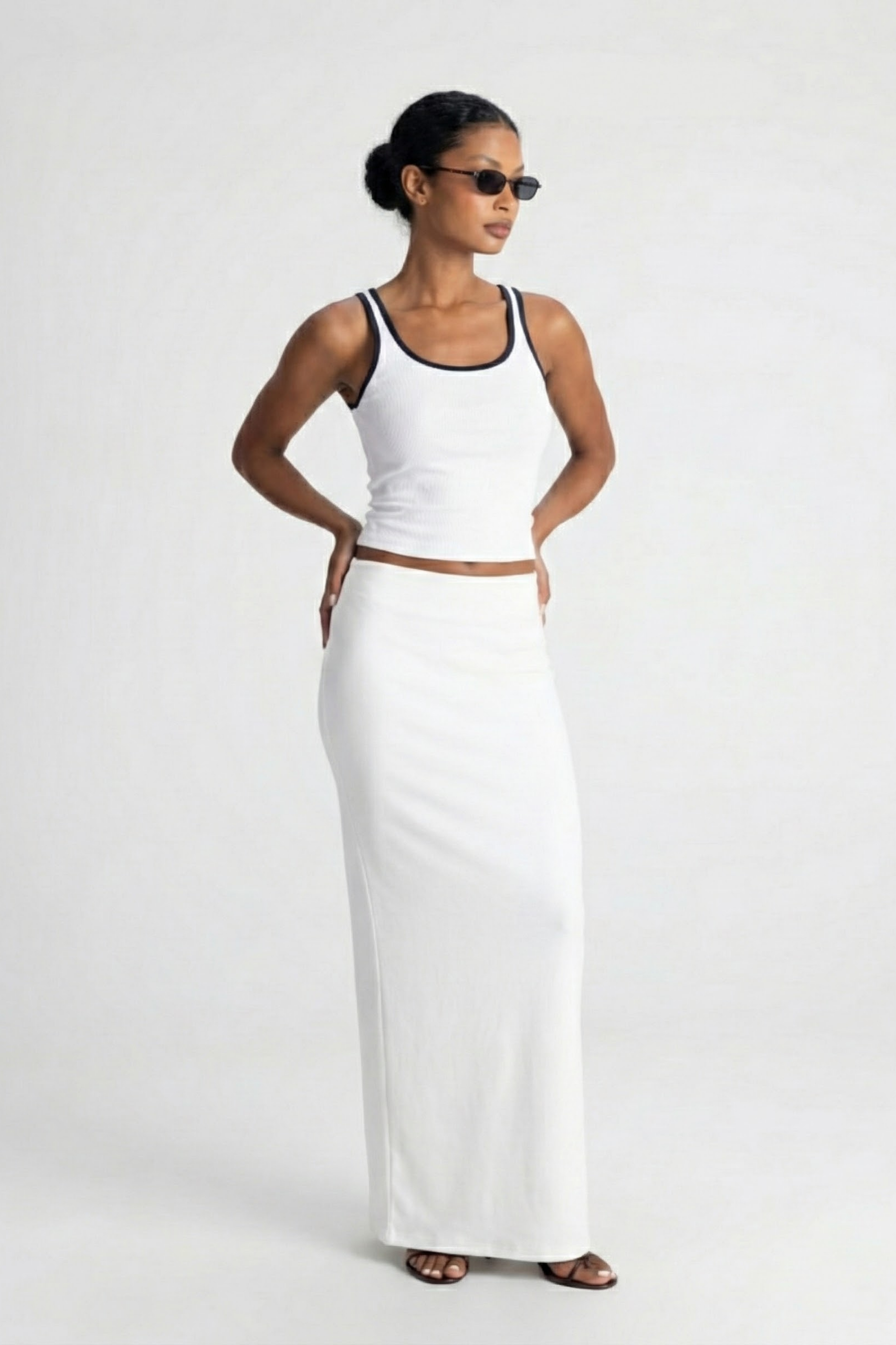 Women’s Colored Ribbed Tank Top – Comfortable & Stylish | BLUE 1