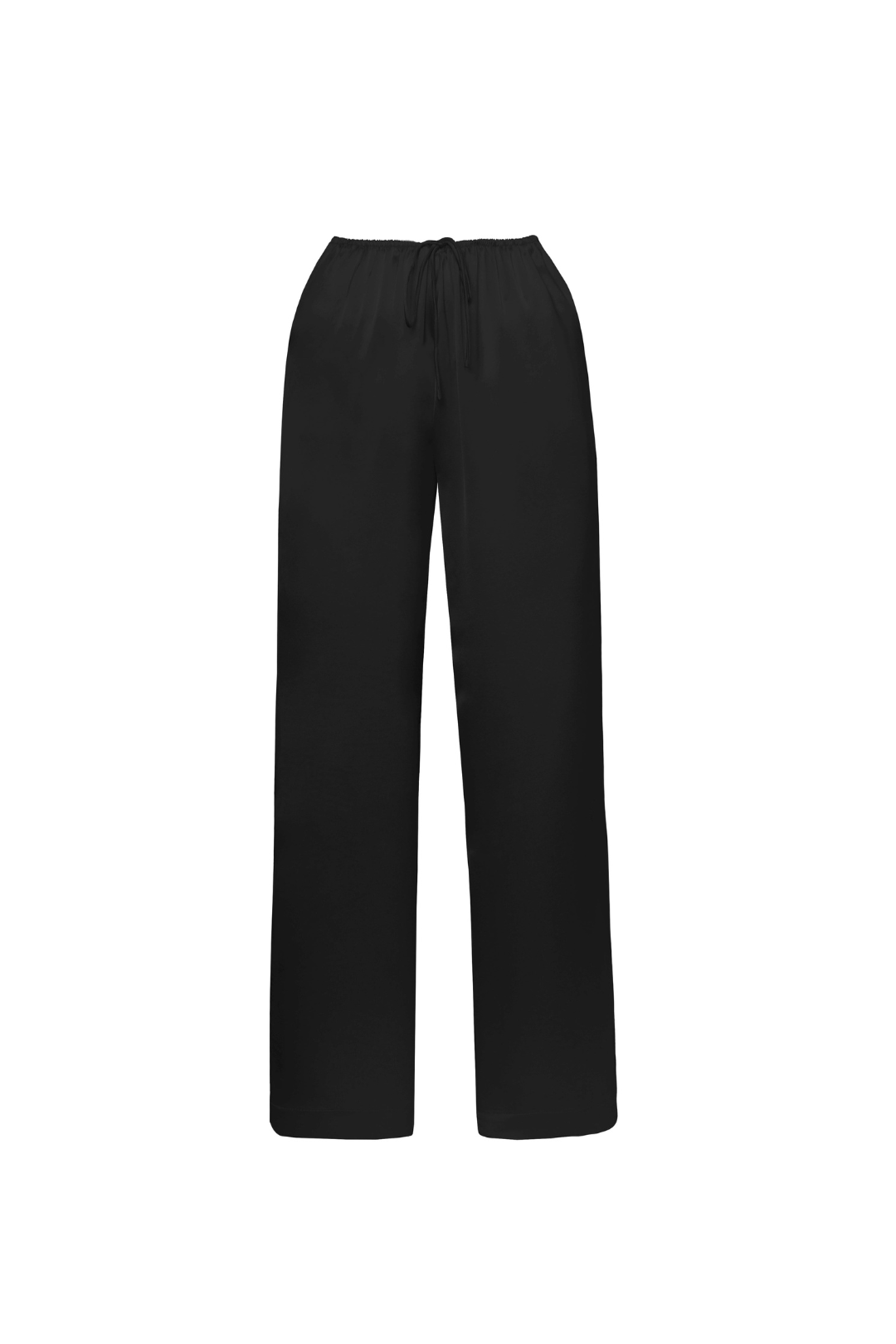 Women’s Julia Satin Wide-Leg Pants – Effortless Luxury with Adjustable Comfort | BLACK 