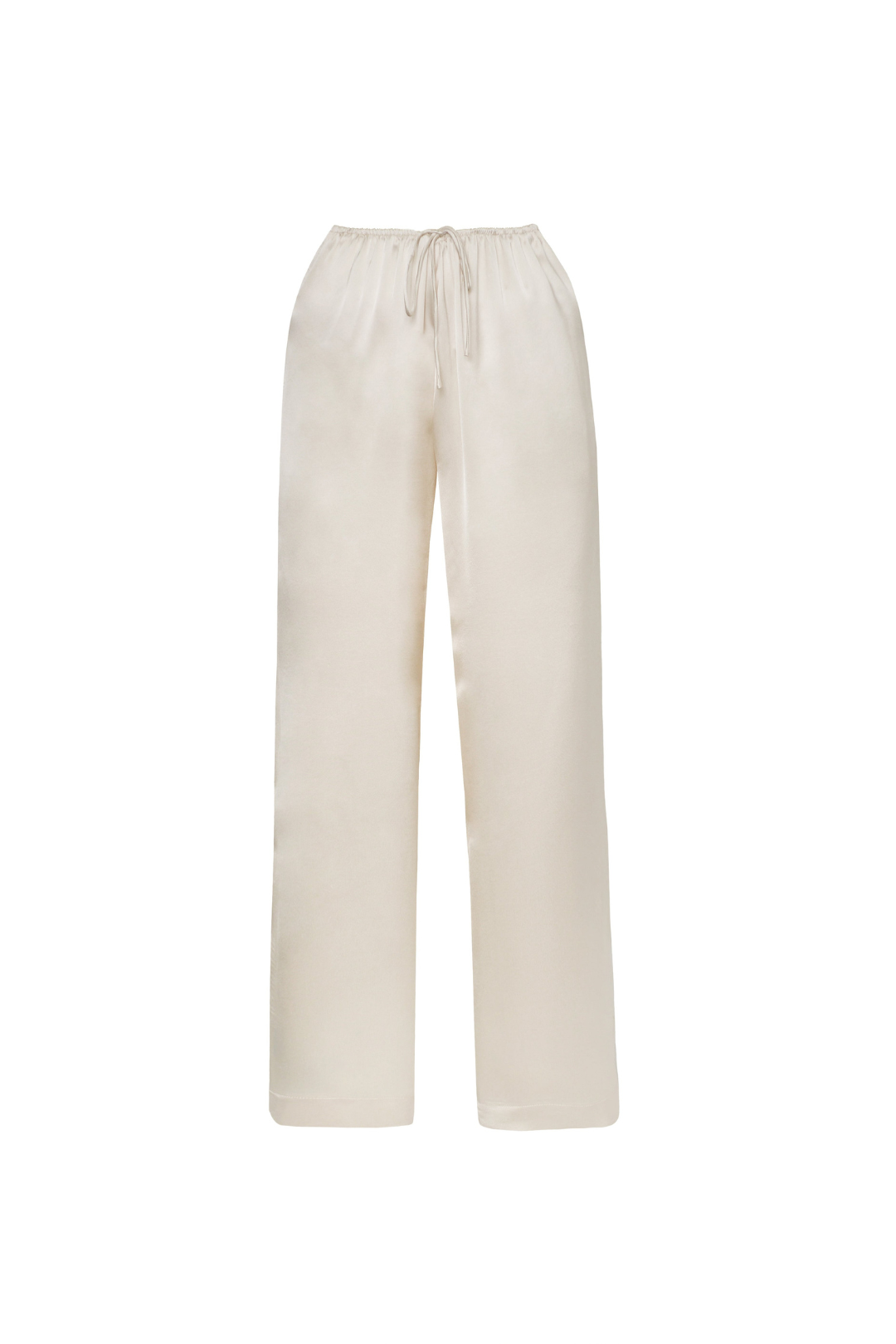 Women’s Julia Satin Wide-Leg Pants – Effortless Luxury with Adjustable Comfort | WHITE