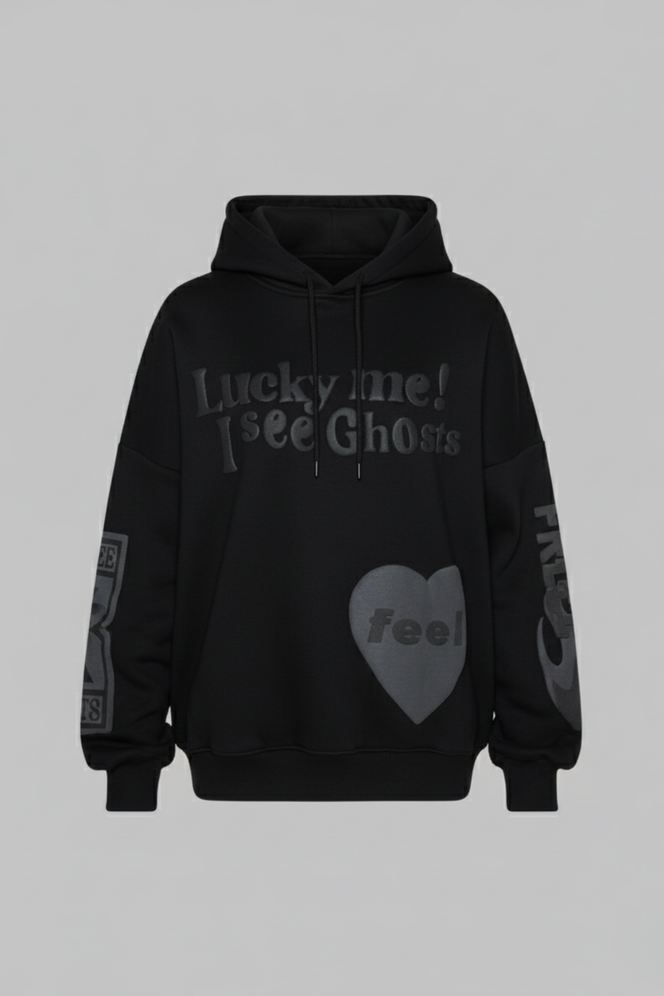 Women’s "Lucky Me I See Ghosts" Hoodie – Bold Graphic Design 