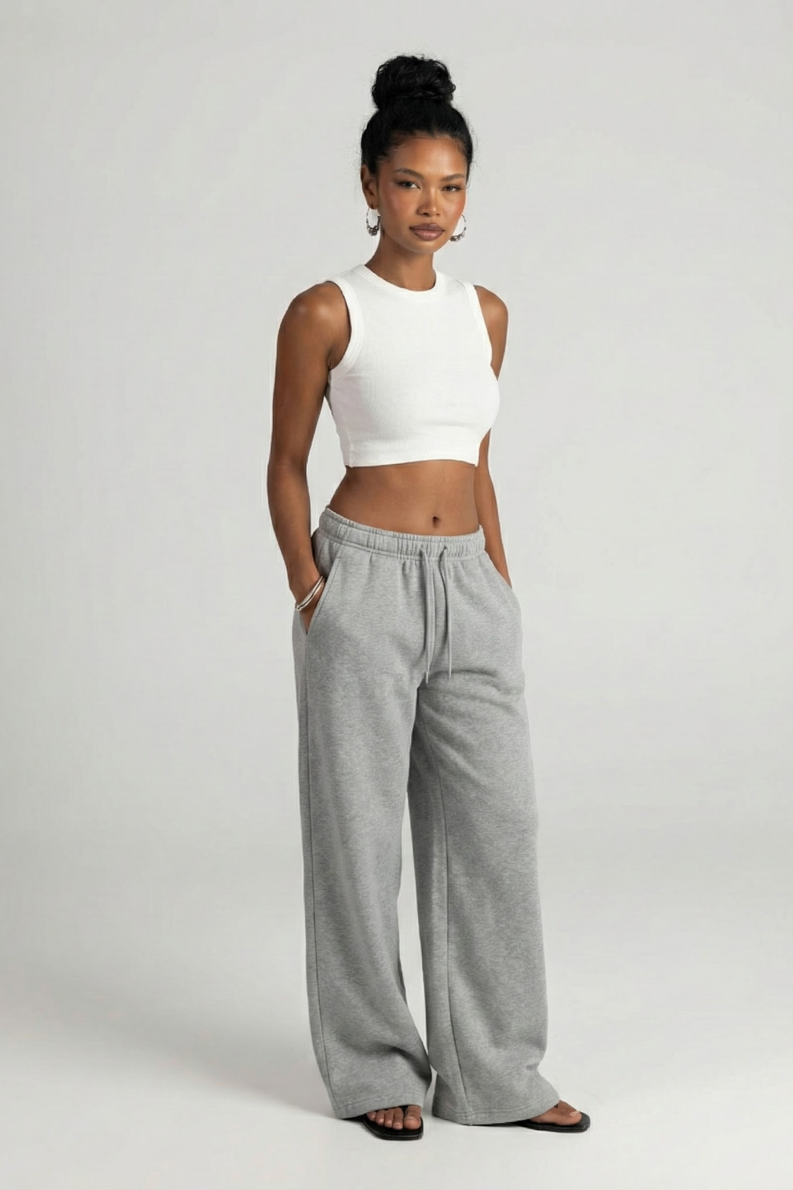 Women’s Ribbed Crop Tank Top – Effortless Comfort & Style | WHITE 1