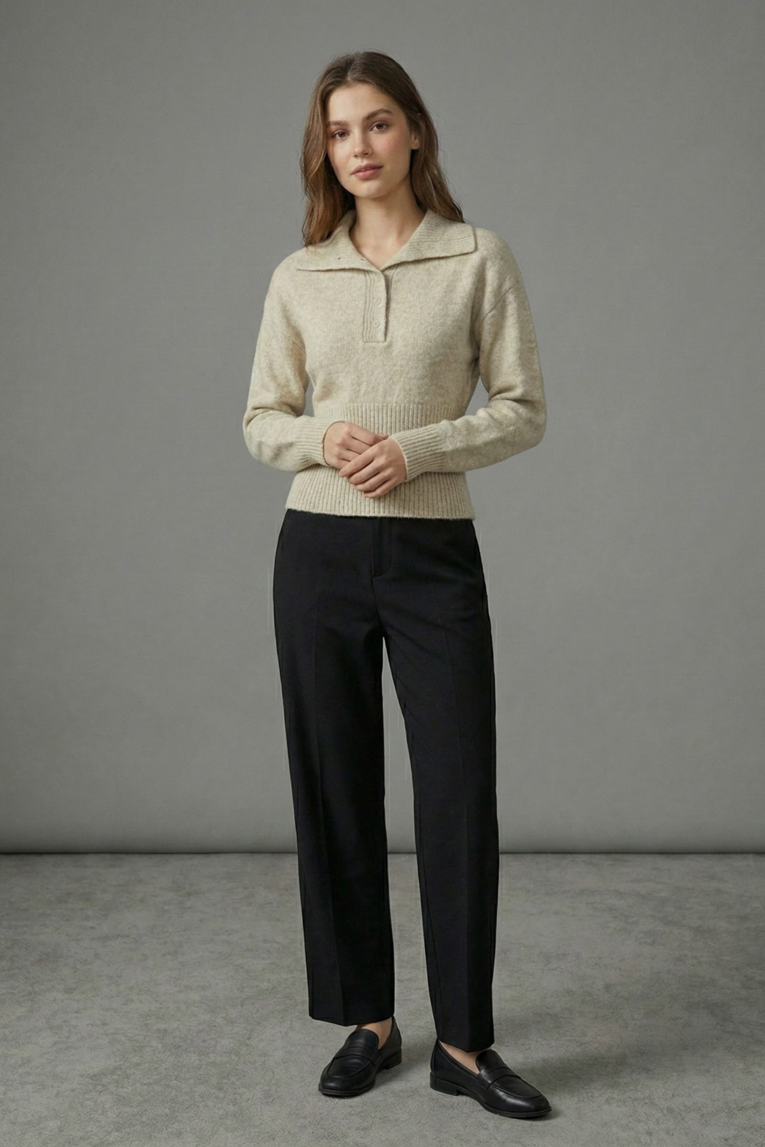 Women’s Ribbed Polo Knit Top – Soft, Comfortable, and Stylish 2