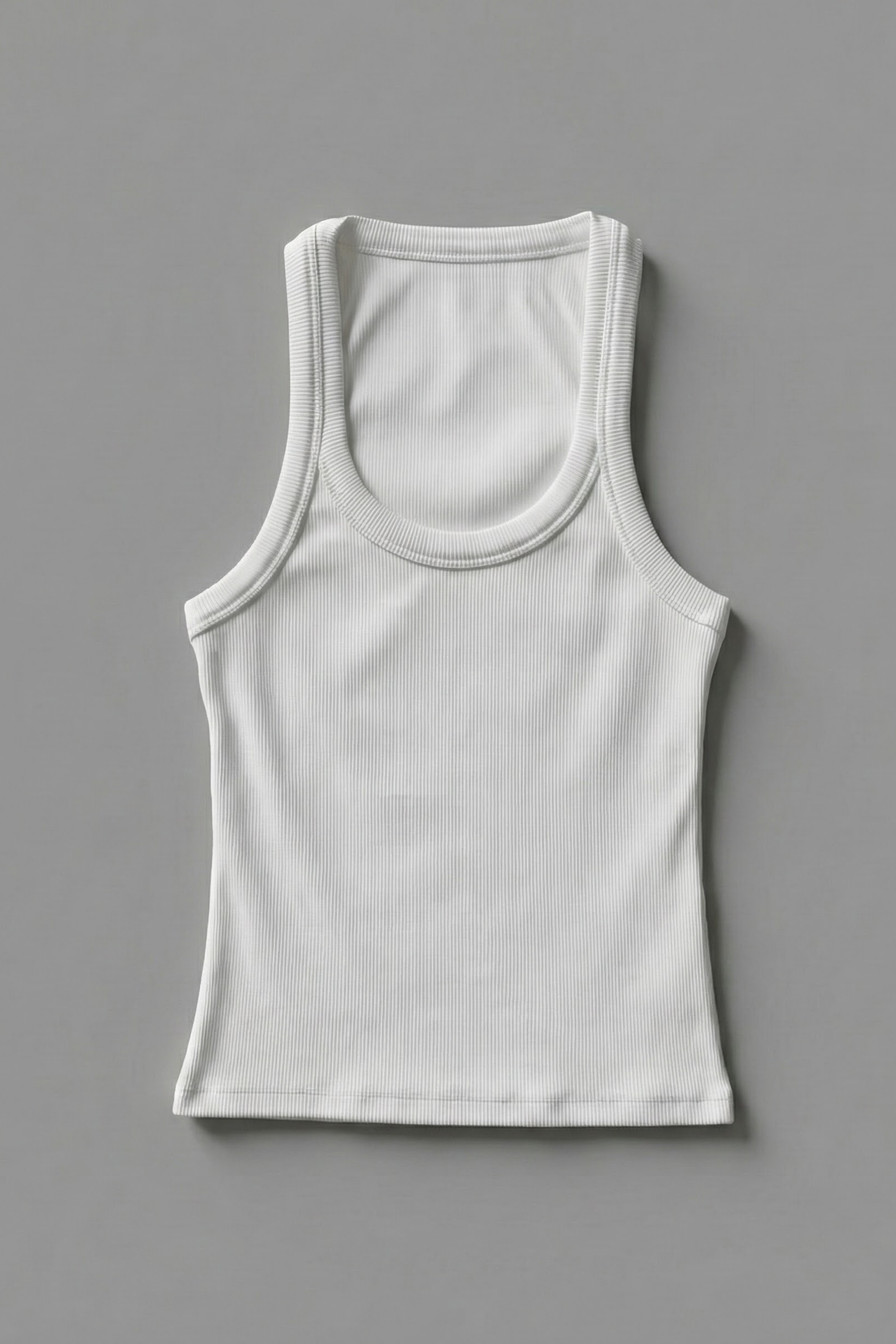 Women’s Ribbed Tank Top – Sculpting Fit with Deep Scoop Neckline & Racerback 