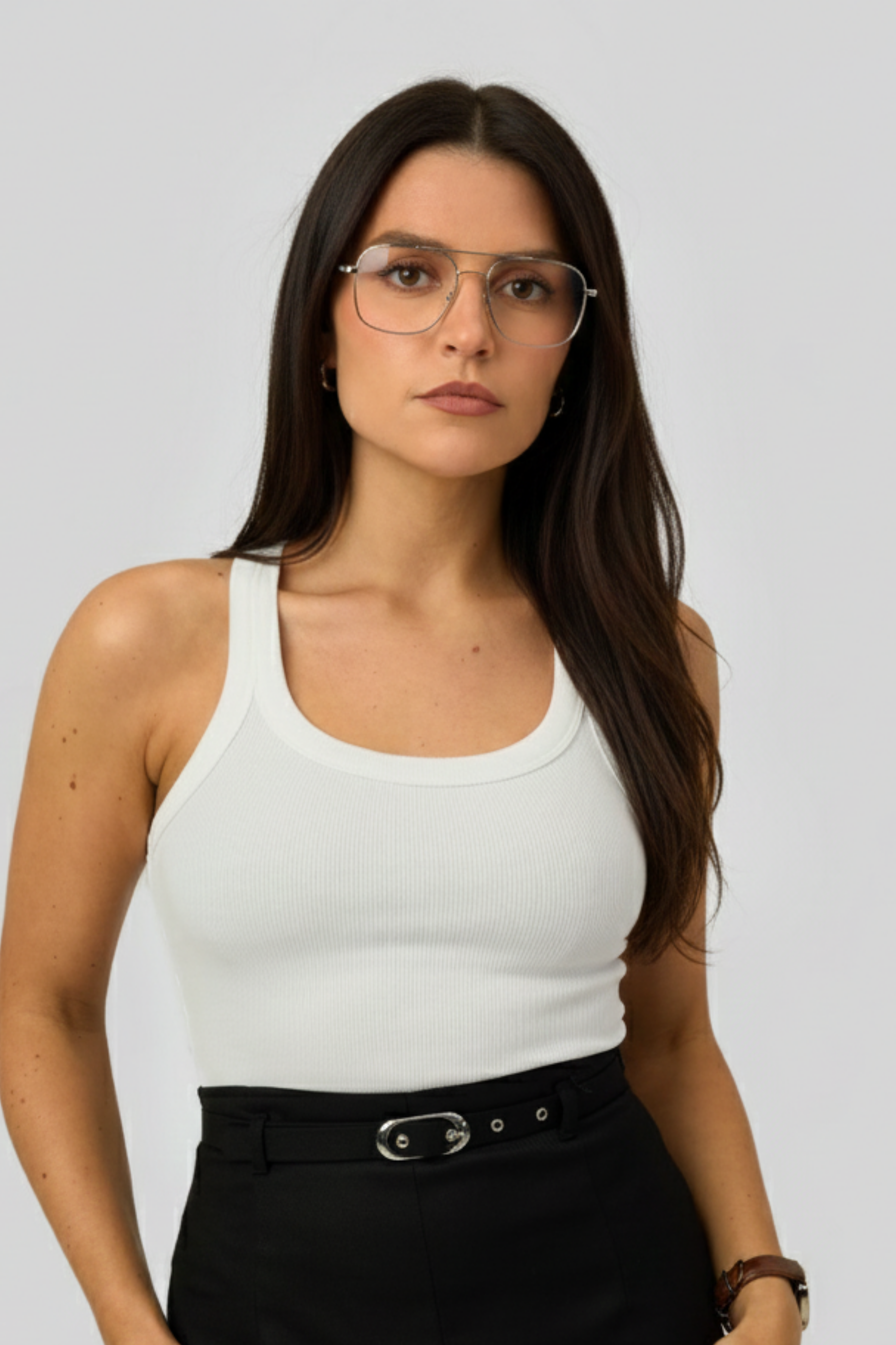 Women’s Ribbed Tank Top – Sculpting Fit with Deep Scoop Neckline & Racerback 1