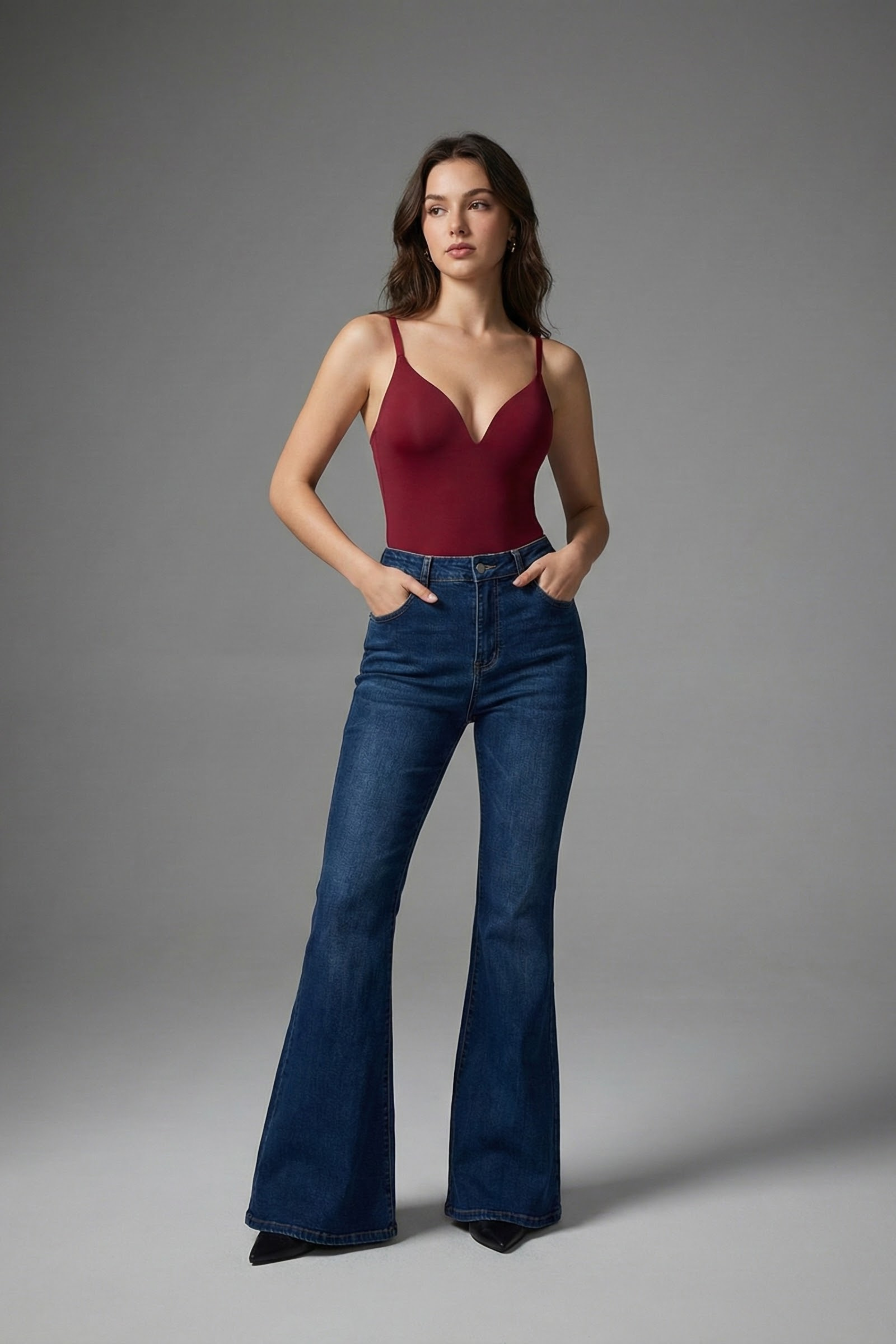 Women’s V-Neck Bodysuit – Sleek, Form-Fitting Design 2