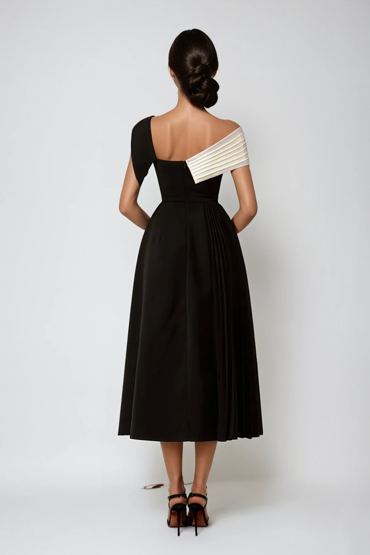 Ya Asymmetric Lapel Midi Dress