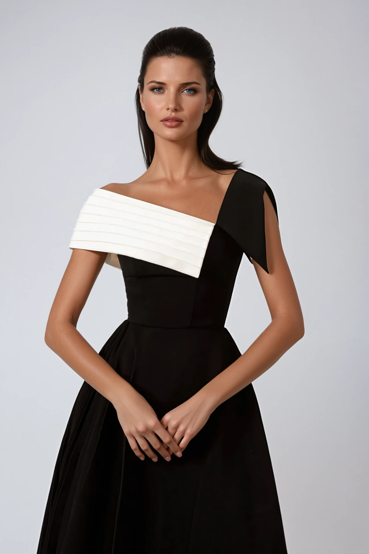 Ya Asymmetric Lapel Midi Dress