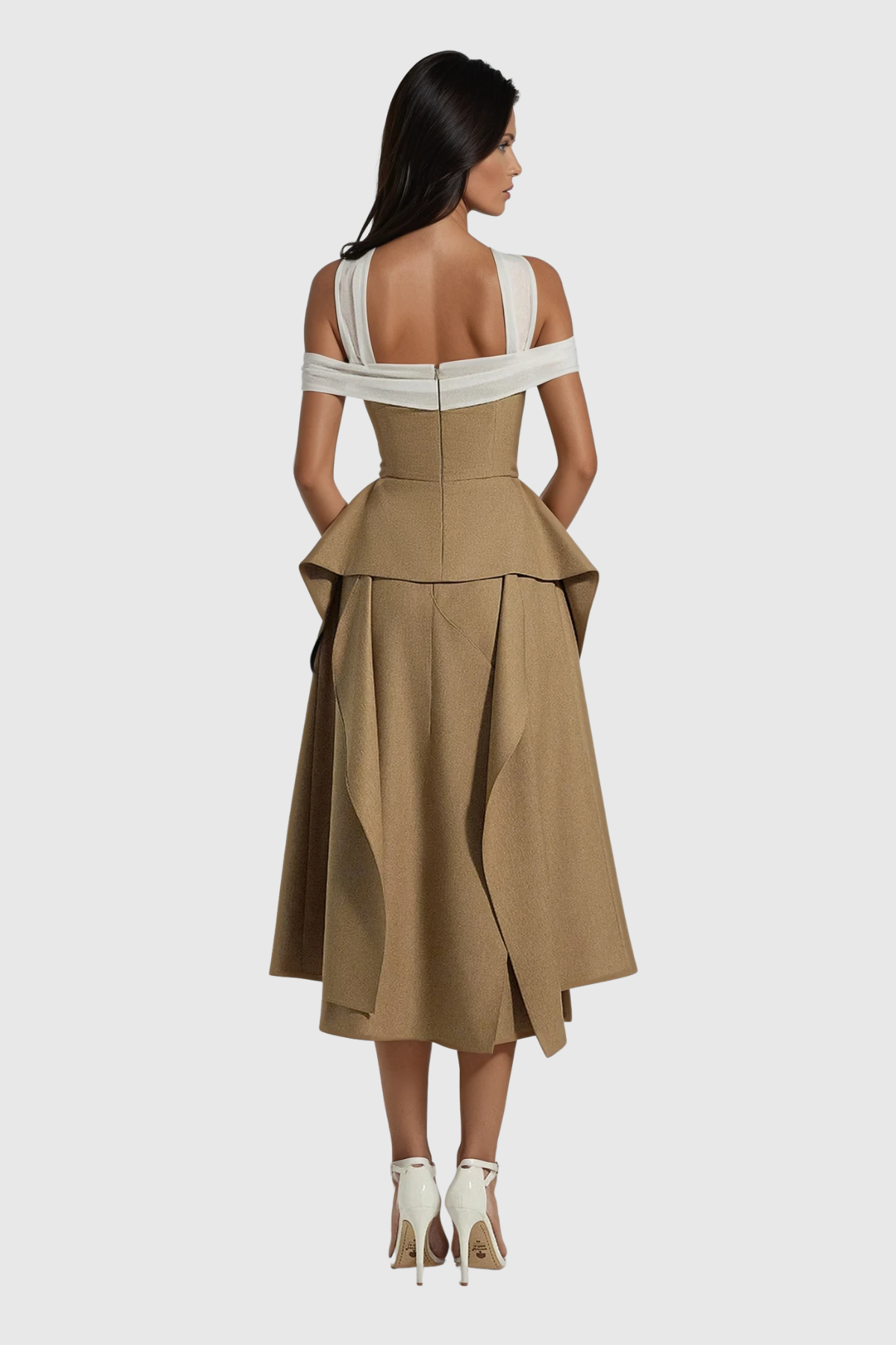 Yoko Off Shoulder Asymmetric Maxi Dress