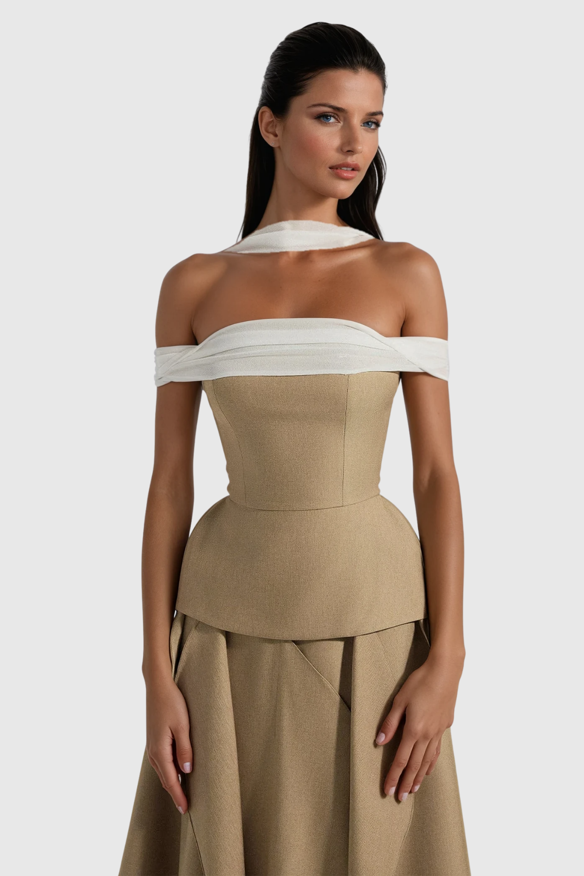 Yoko Off Shoulder Asymmetric Maxi Dress