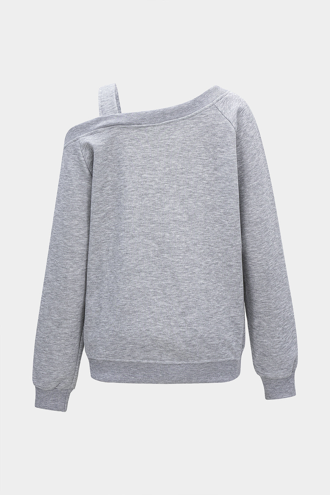 Asymmetrical Shoulder Long Sleeve Sweatshirt 