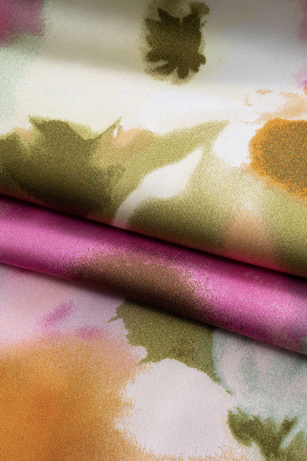 Abstract print Satin High Waist Wide Leg pants 