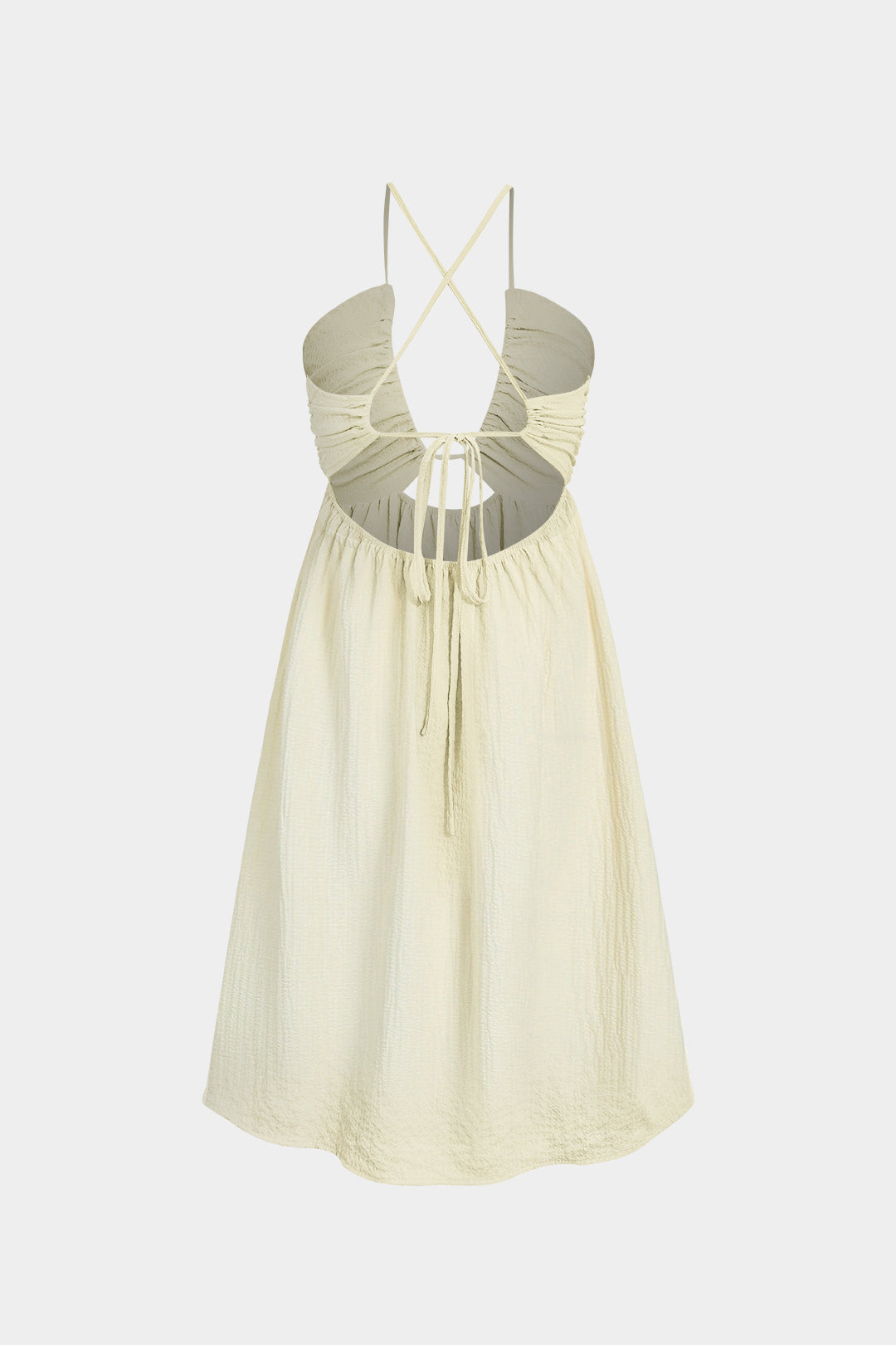 Backless midi dress with a V-neck slit 