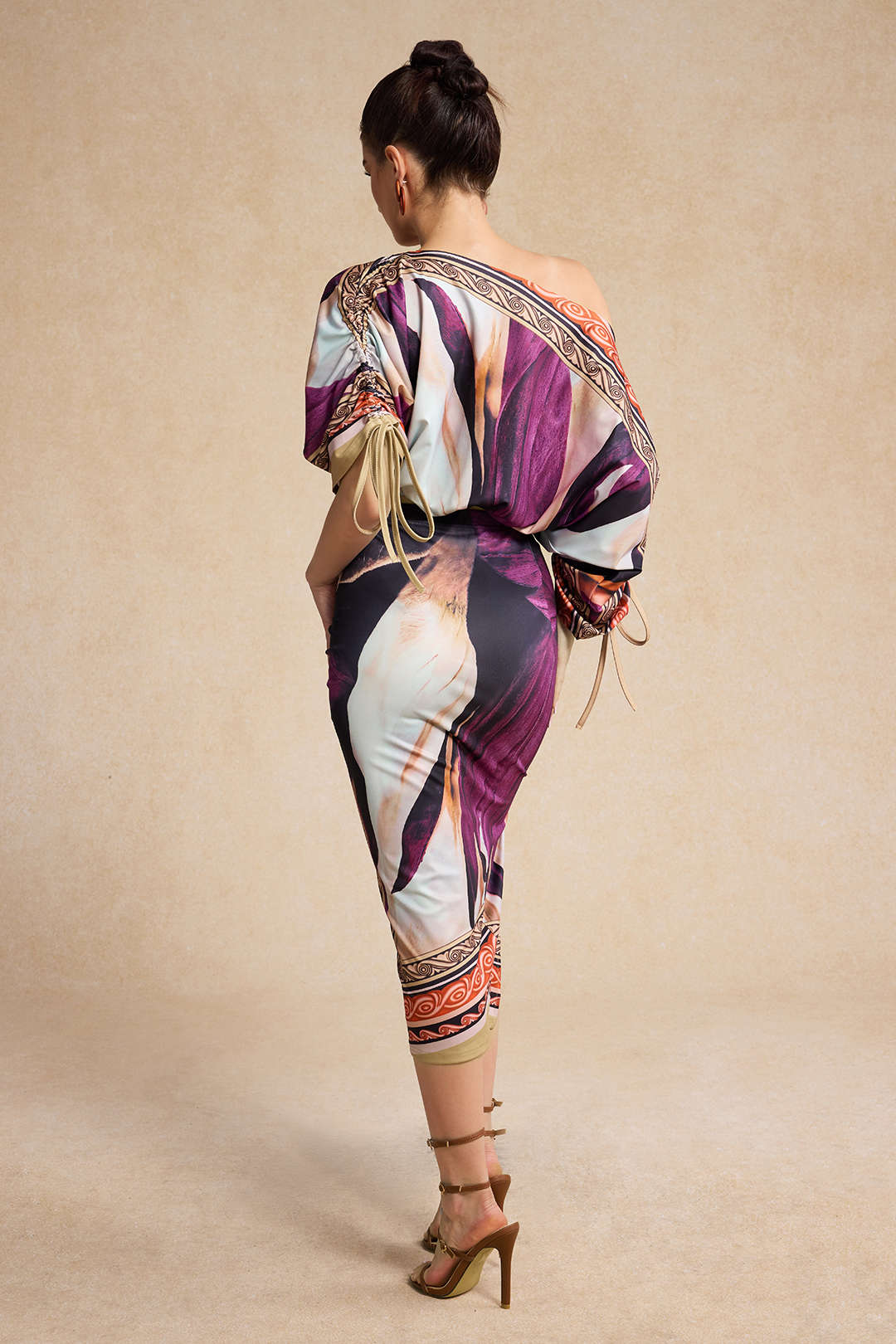 Summary Floral Print Long Sleeve Top and MIDI Skirt Set 