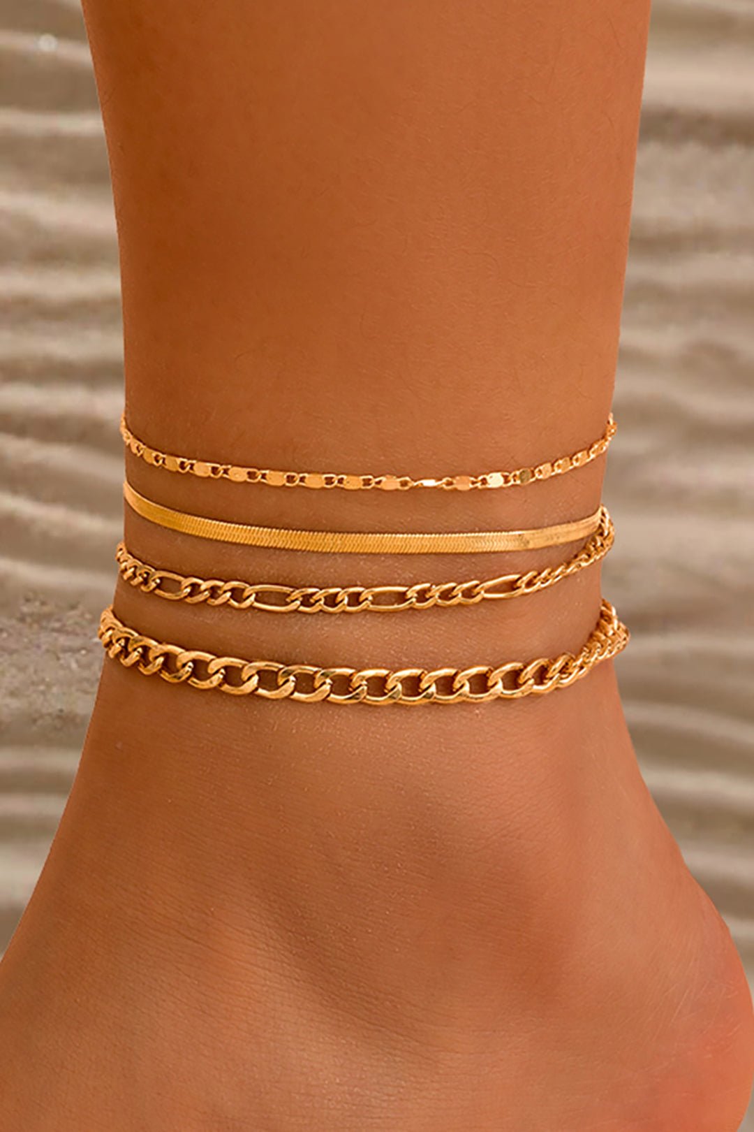 4pc chain anklet set 