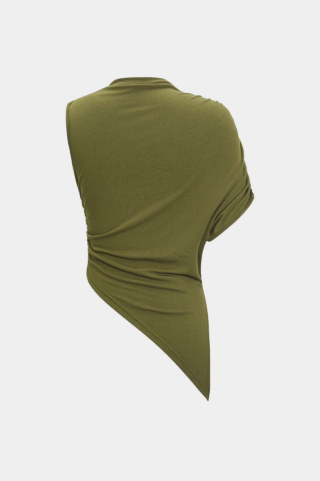 Asymmetrical Shoulder Ruched T-Shirt 