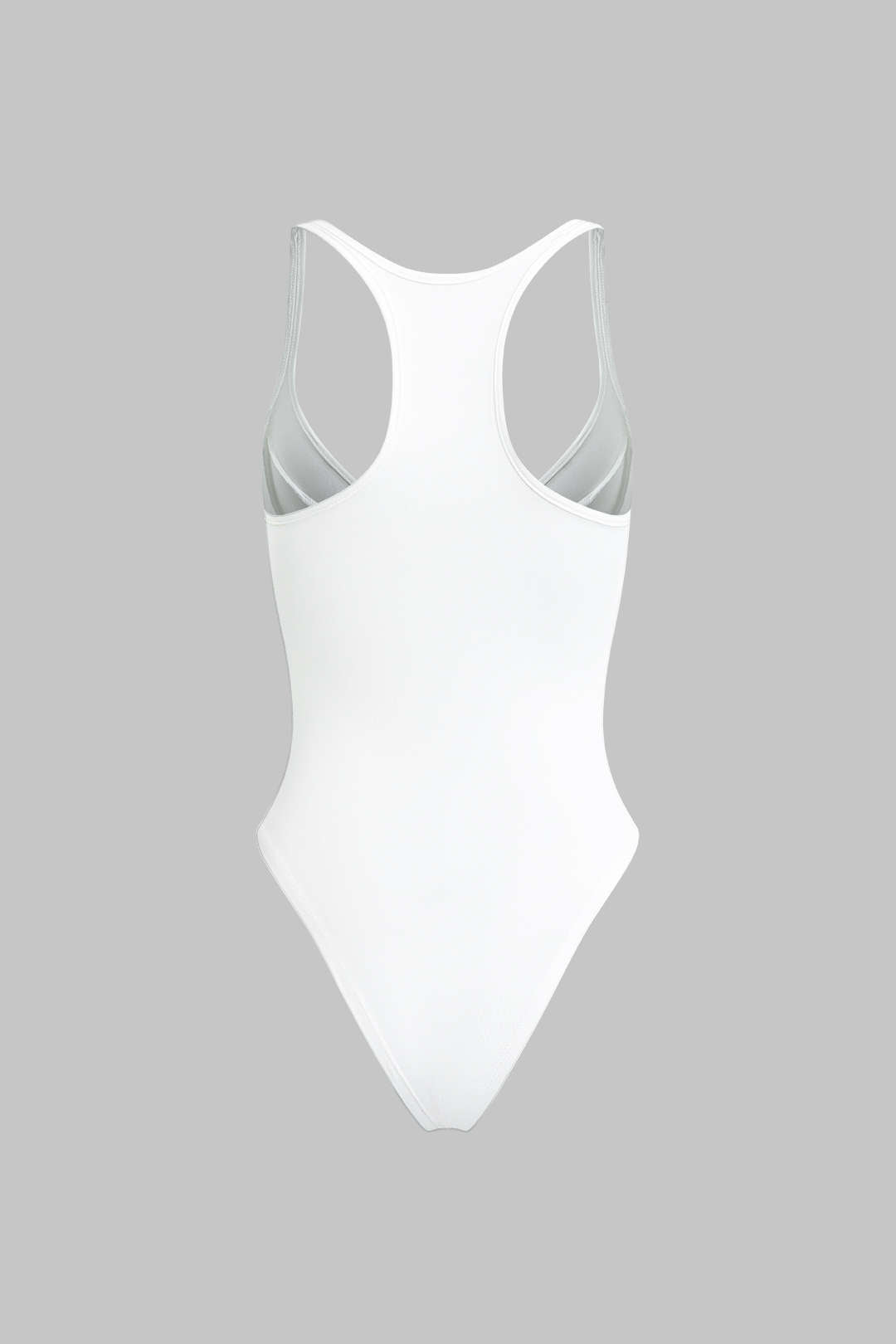 Basic Solid Deep-V Neck Bustier Bodysuit 