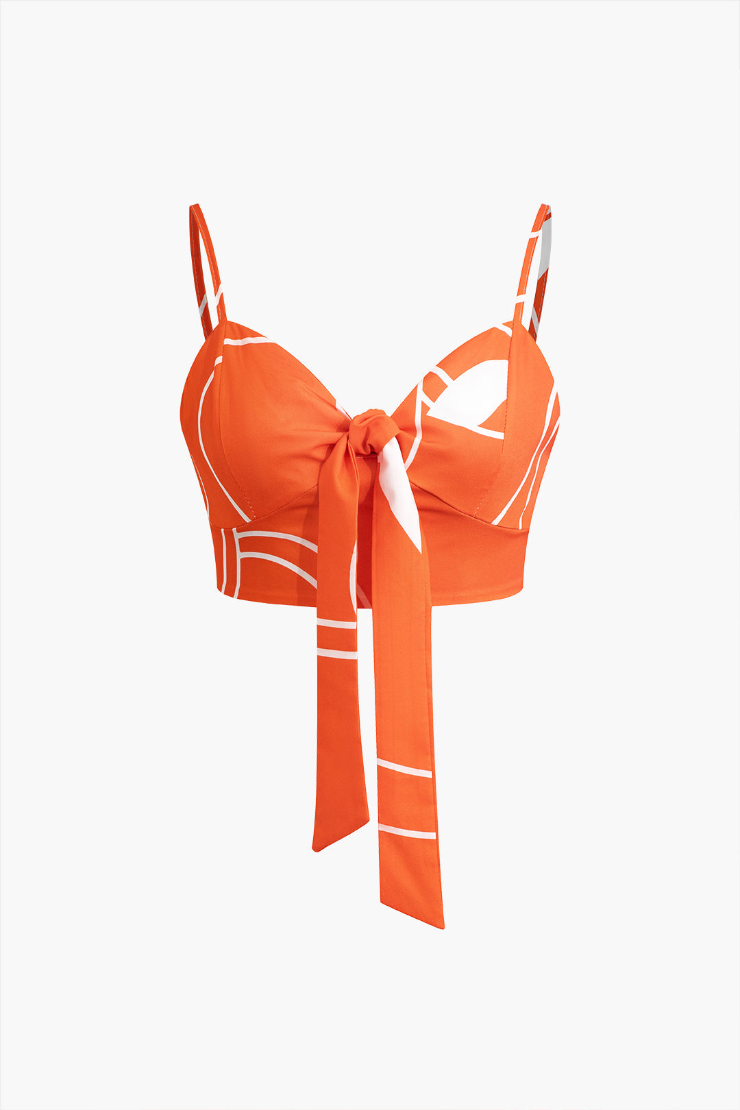 Bamboo leaf print cami top and pants set 