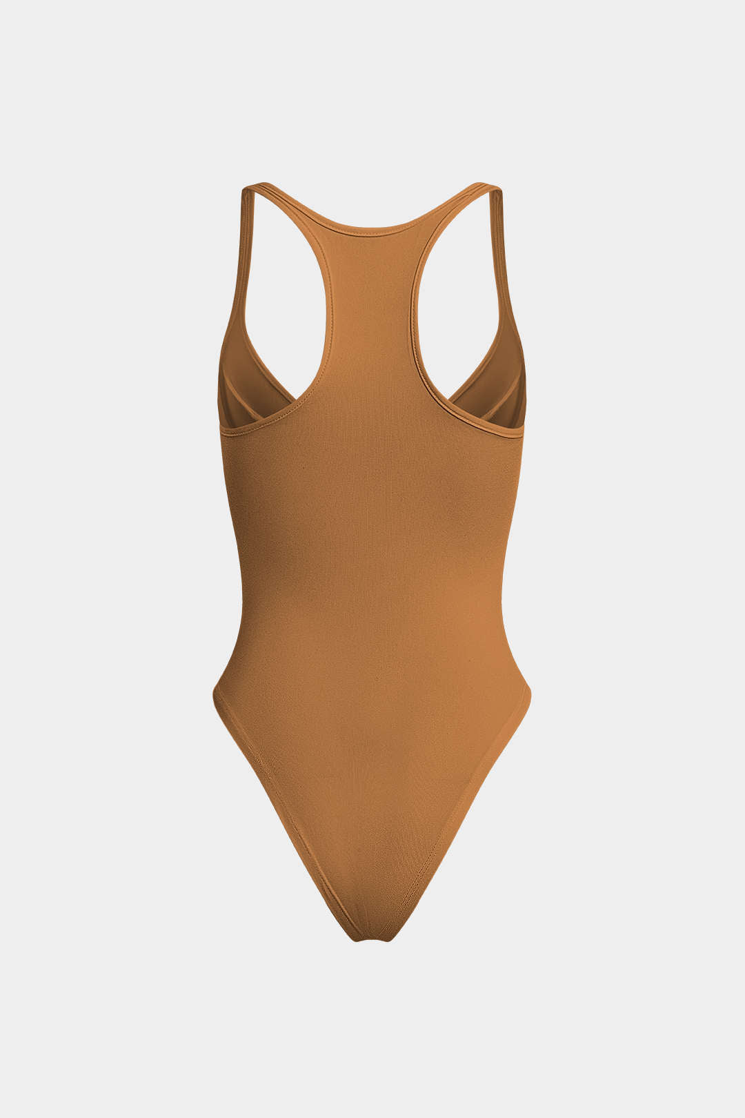 Basic Solid Deep-V Neck Bustier Bodysuit 
