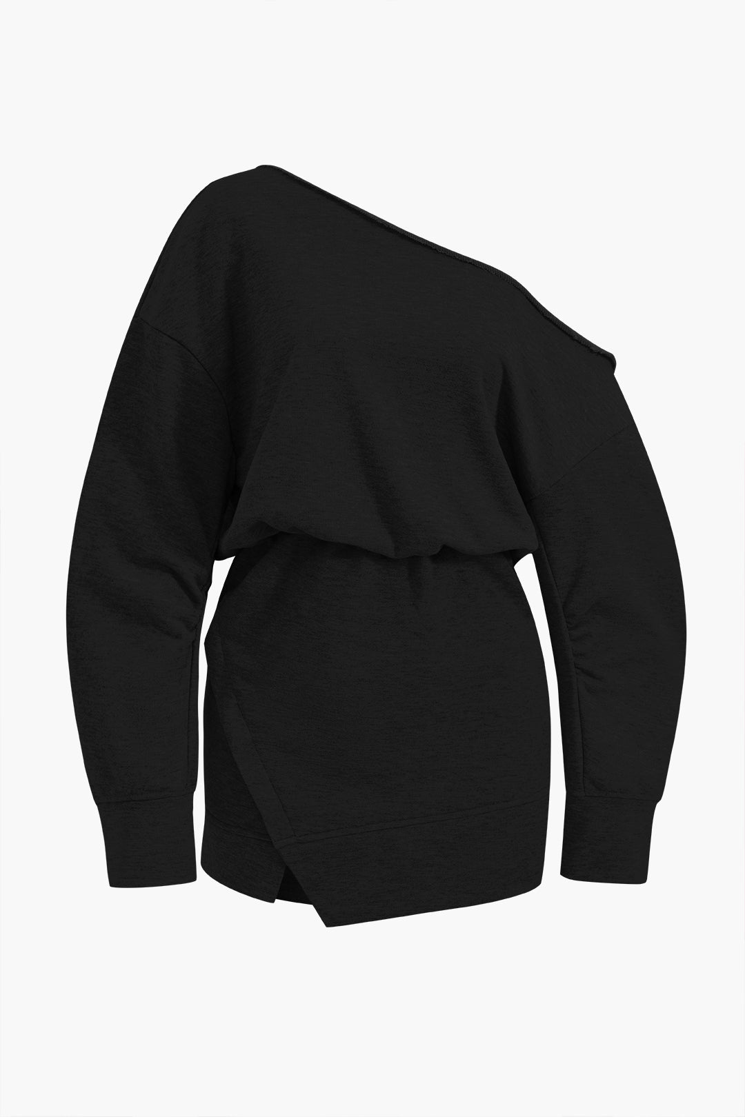 Women’s Asymmetric Knit Sweatshirt Dress – Effortless Modern Drape