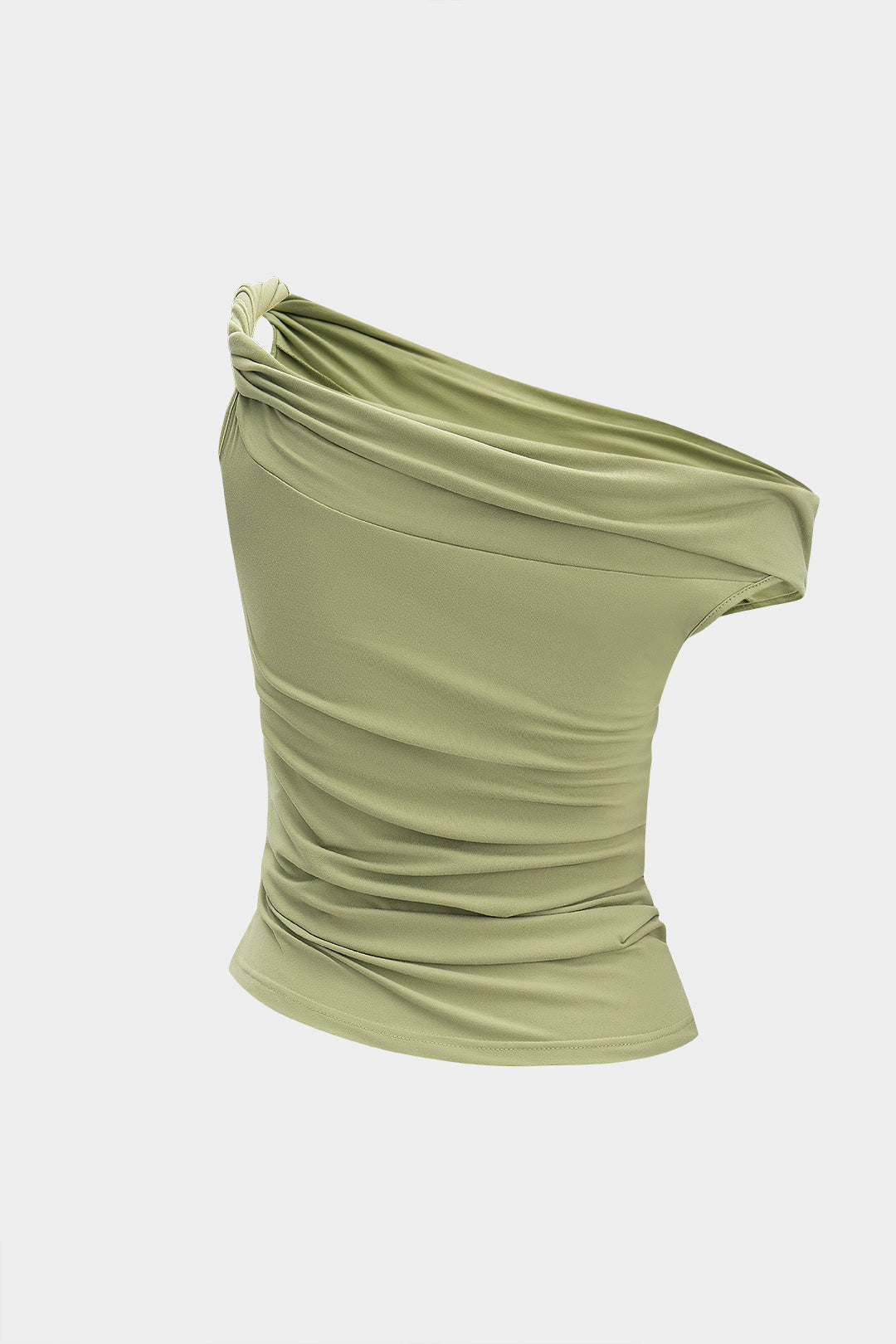 Asymmetrical ruffle Twist T-shirt 