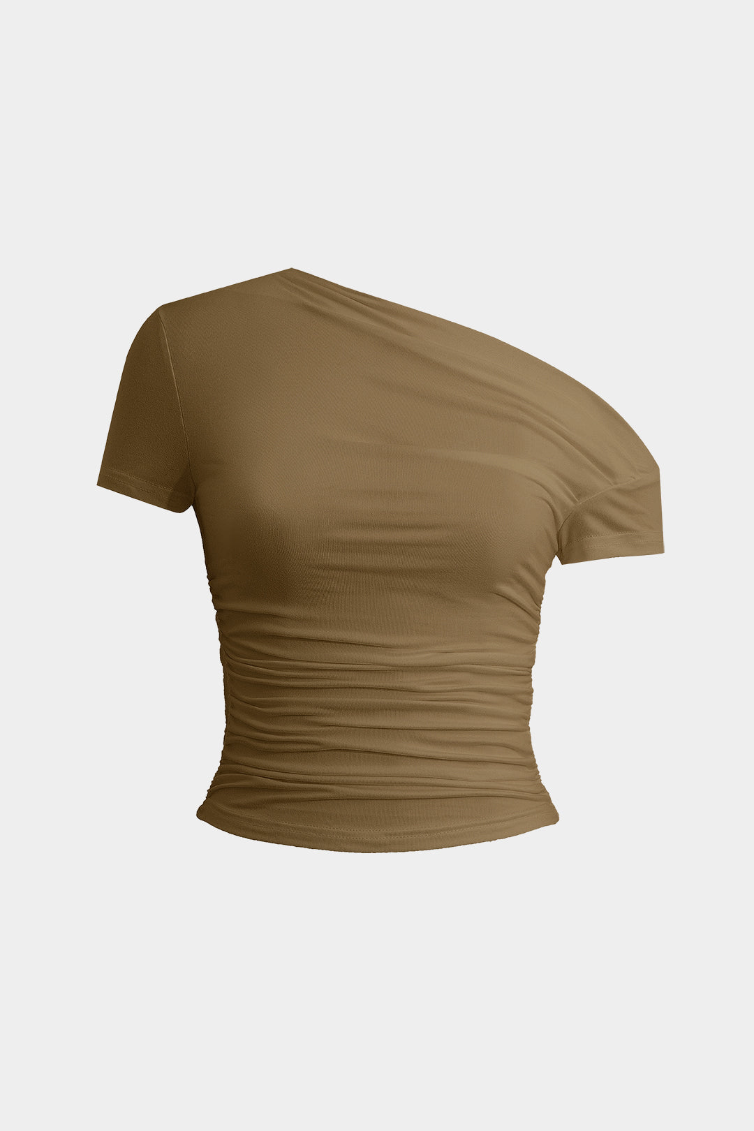 Basic asymmetrical T-shirt with ruffles 