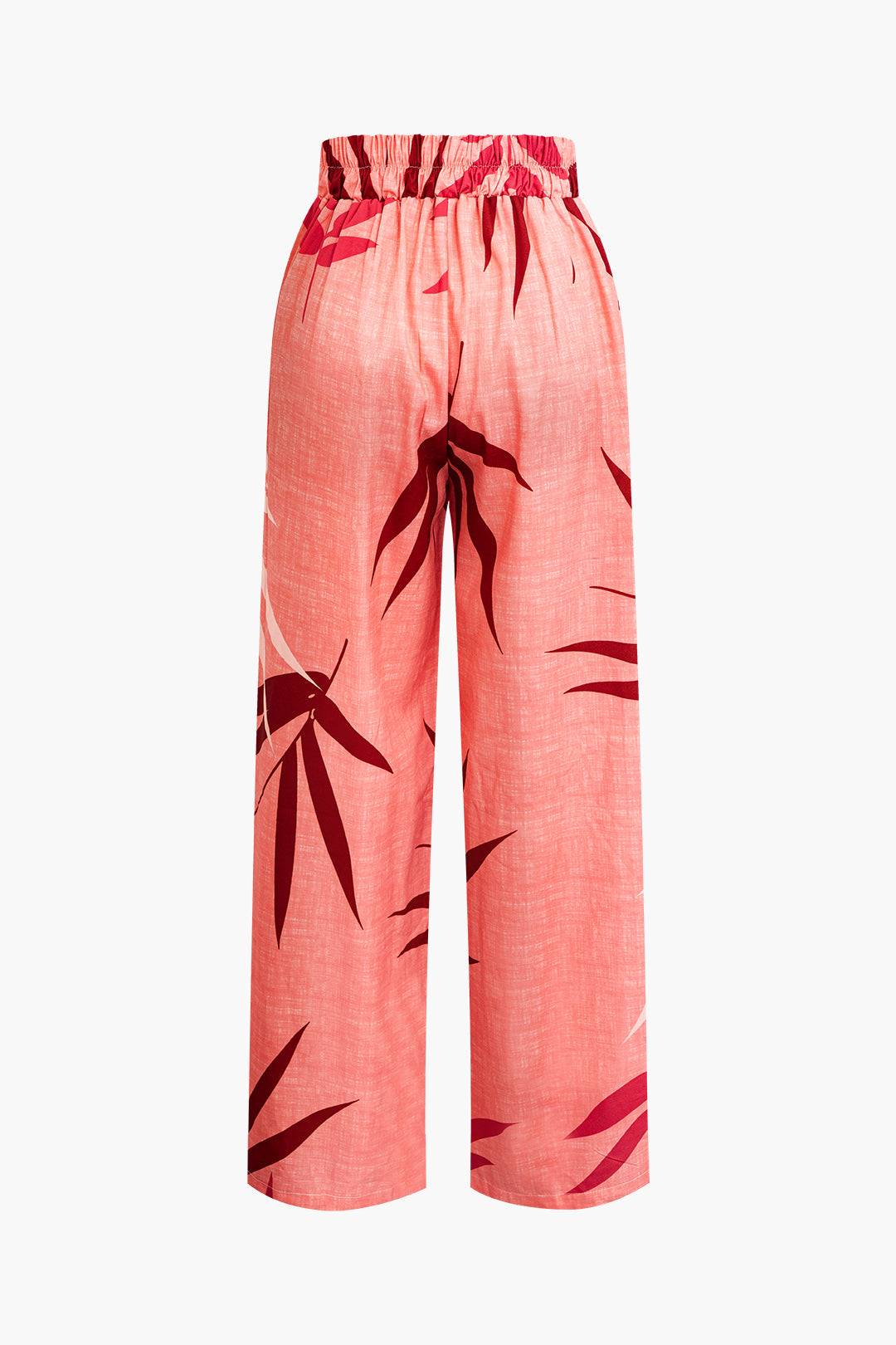 Bamboo leaf print cami top and pants set 