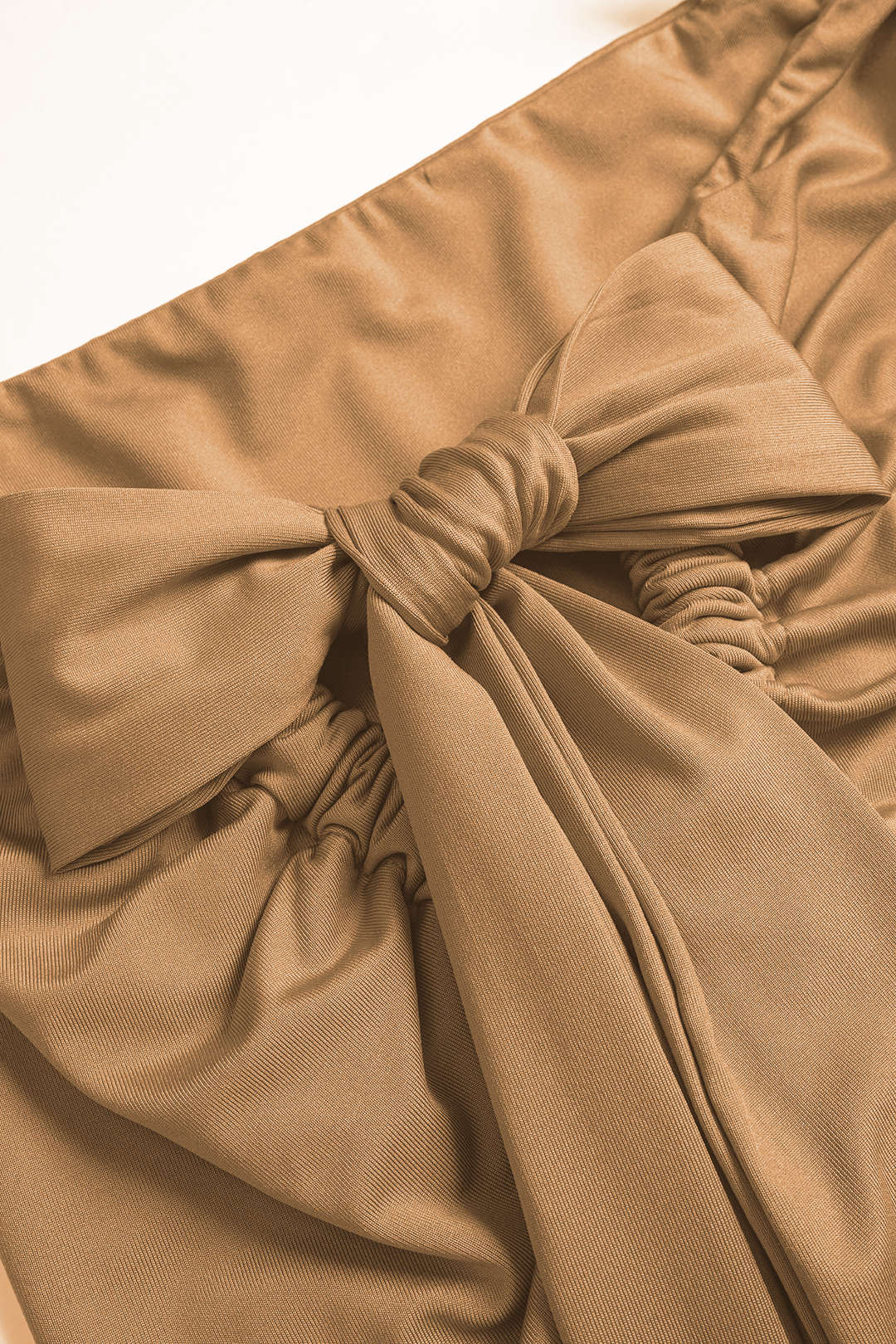 Asymmetric ruffle tank top and tie-up slit skirt set 