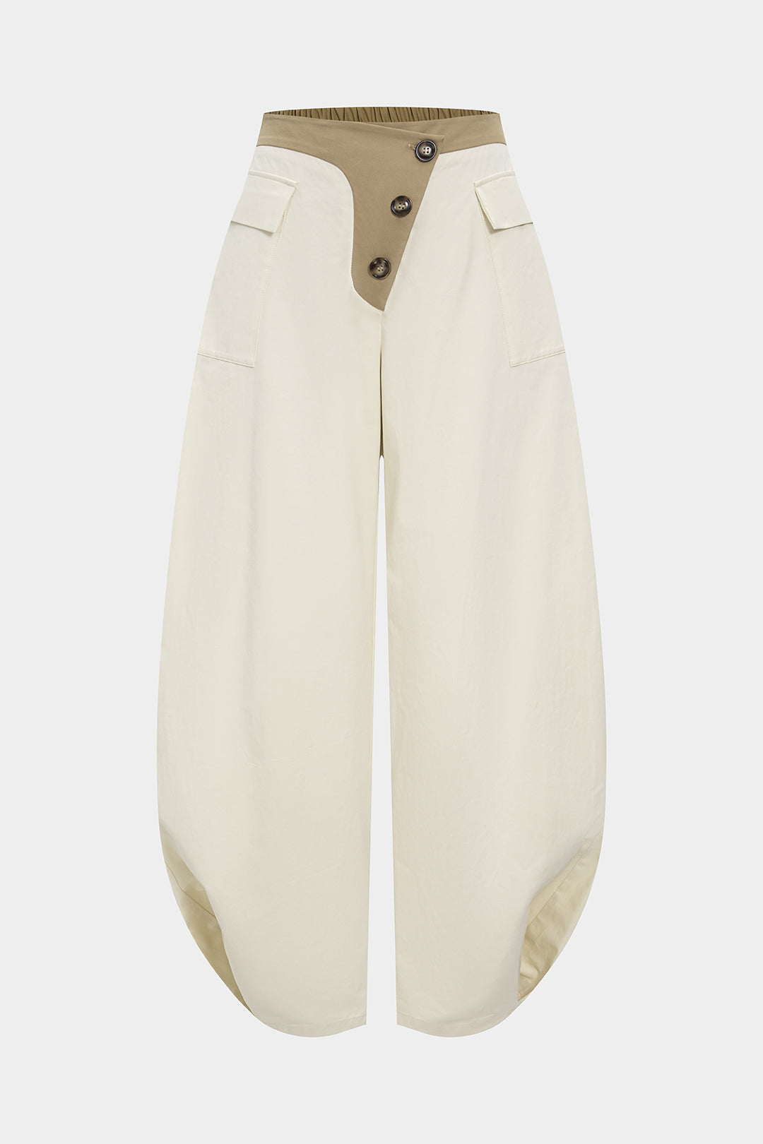 Asymmetrical Button Wide Leg Trousers 