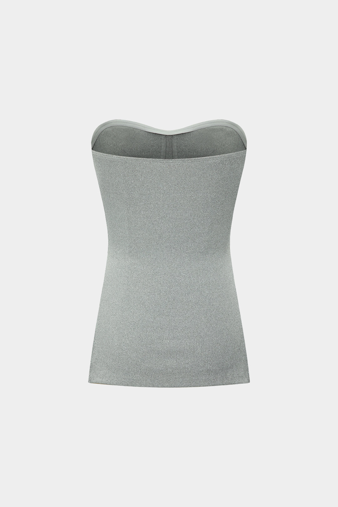 Basic Solid Breath Split Strapless Top and Shorts Set 