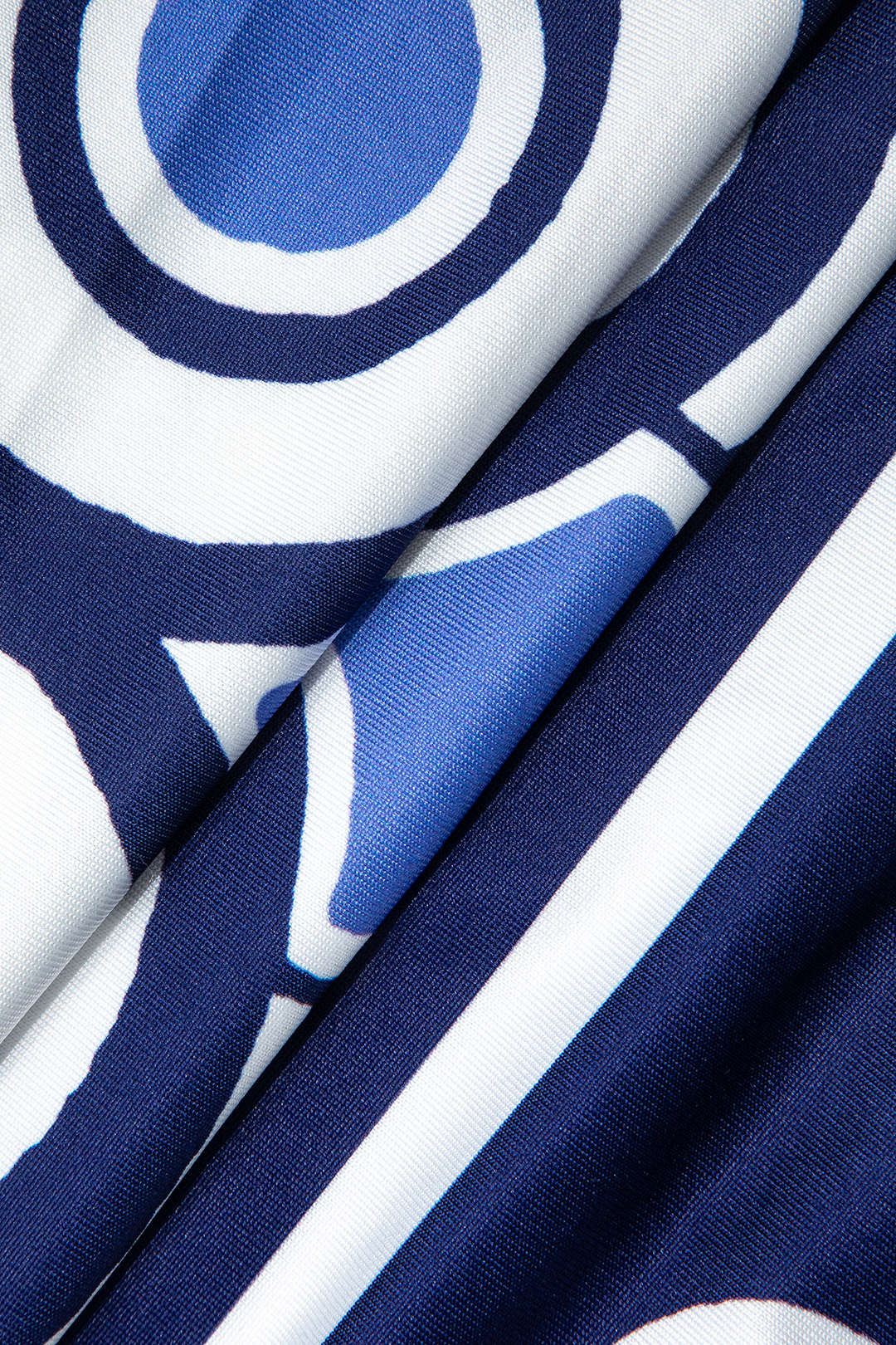 Broek met wijde pijpen en trekkoord met abstracte print