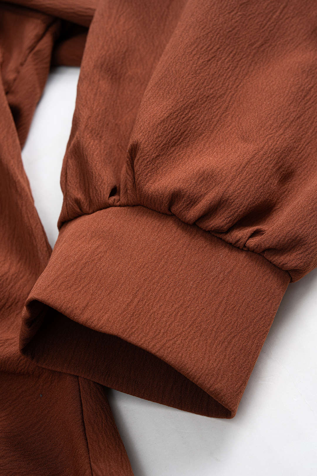 Belted Ruched Long-Sleeve Shirt 