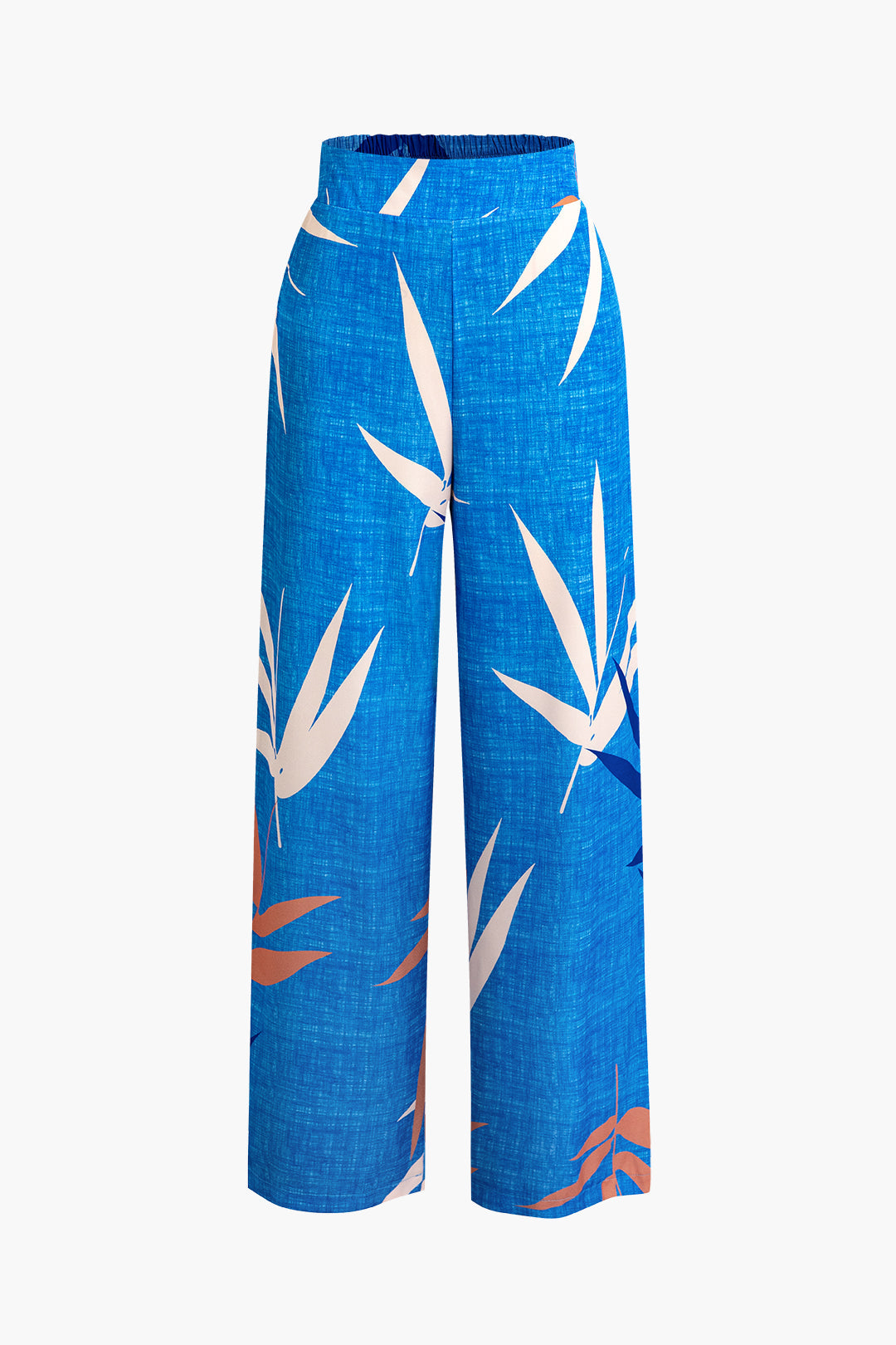 Bamboo leaf print cami top and pants set 