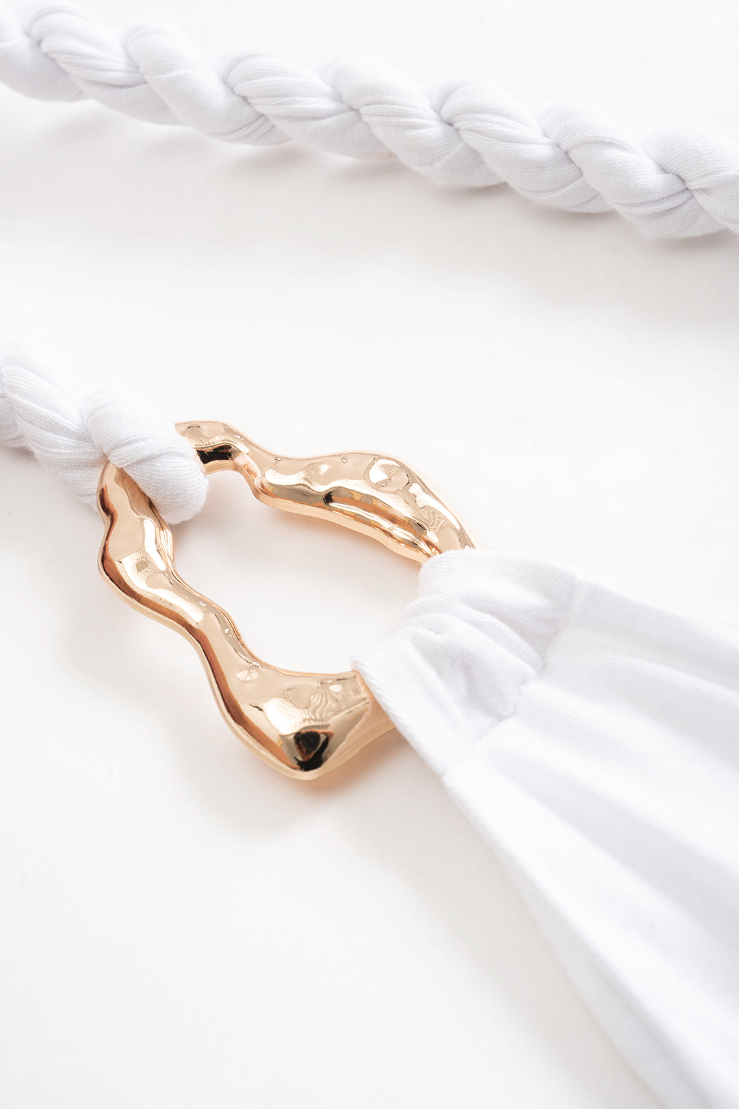 Asymmetrical Twist Knot Metallic Skirt Set 