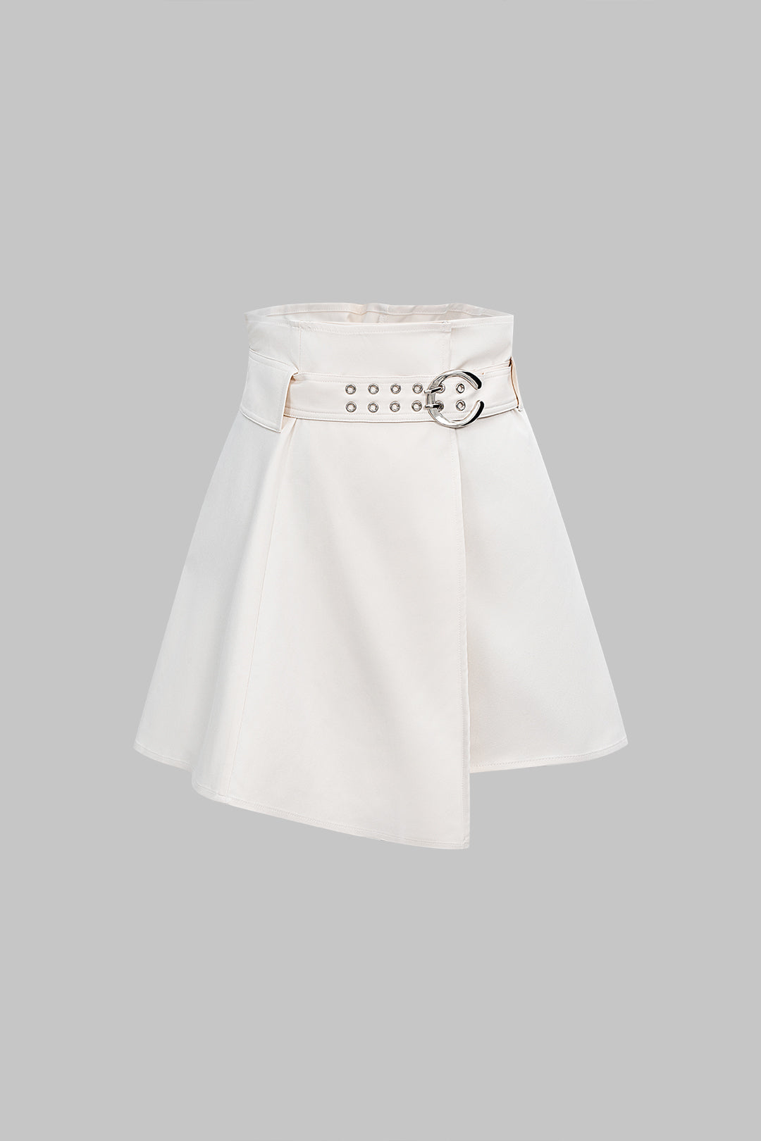 Asymmetrical High Waist Belted Skirt 