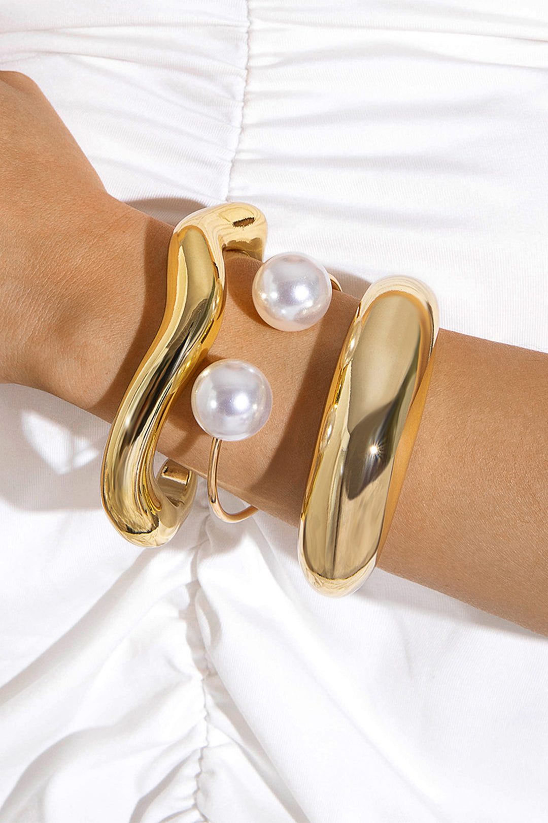 Beads Multi-Layer Geometric Open Bracelet 