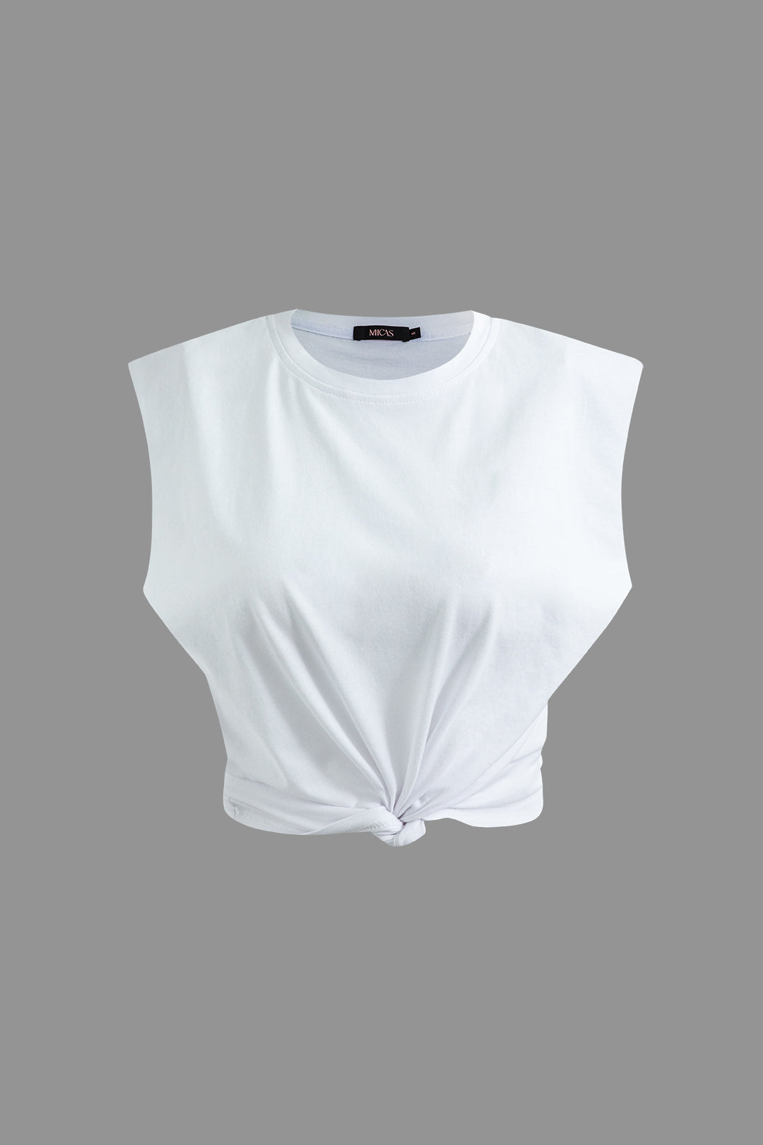 Basic solid sleeveless T-shirt 