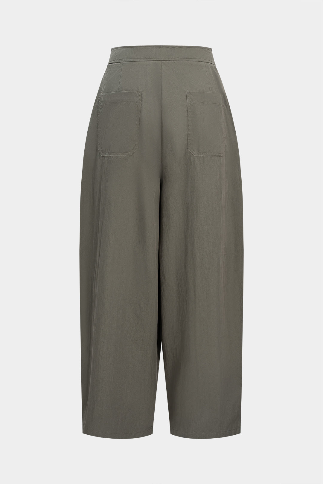 Asymmetrical Pleated Belted Pants 